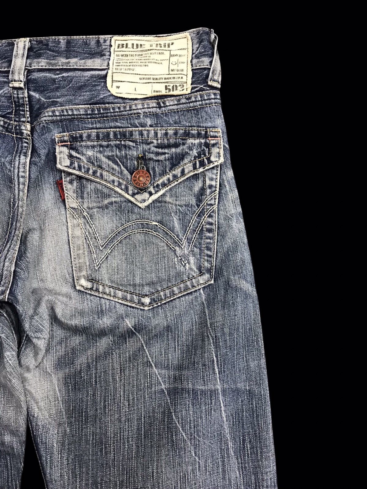 Edwin 💥FLARE💥ARCHIVAL EDWIN 503 SICK FADES FLARE DENIM F416 Size US 35 - 10 Thumbnail