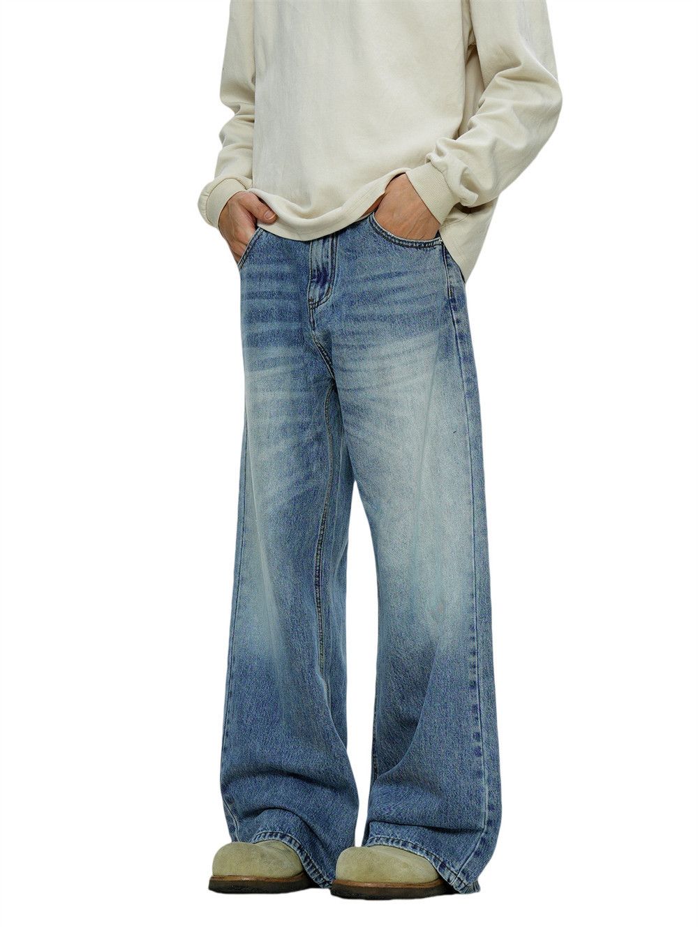 Japanese Brand × Jean Washed Distressed Gradient Dyed Jeans Size US 33 - 2 Thumbnail