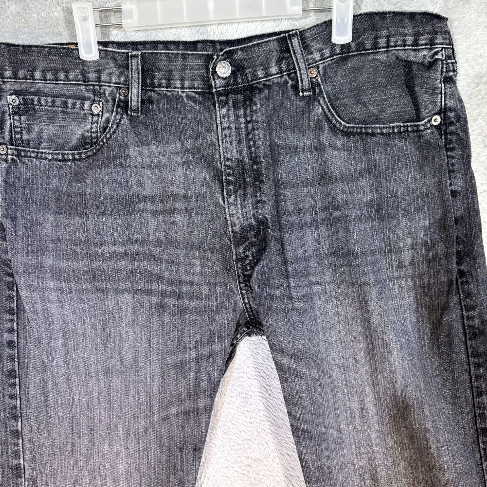 Levi's Levi's 505 Jeans Mens 38x34 Black Gray Regular Fit Straight Denim Casual Size US 38 / EU 54 - 2 Thumbnail