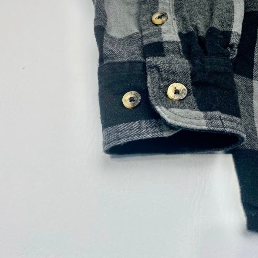 Vintage Smith's Workwear Flannel Shirt Men Large Black Gray Plaid Long Sleeve 8503 Size US L / EU 52-54 / 3 - 3 Thumbnail