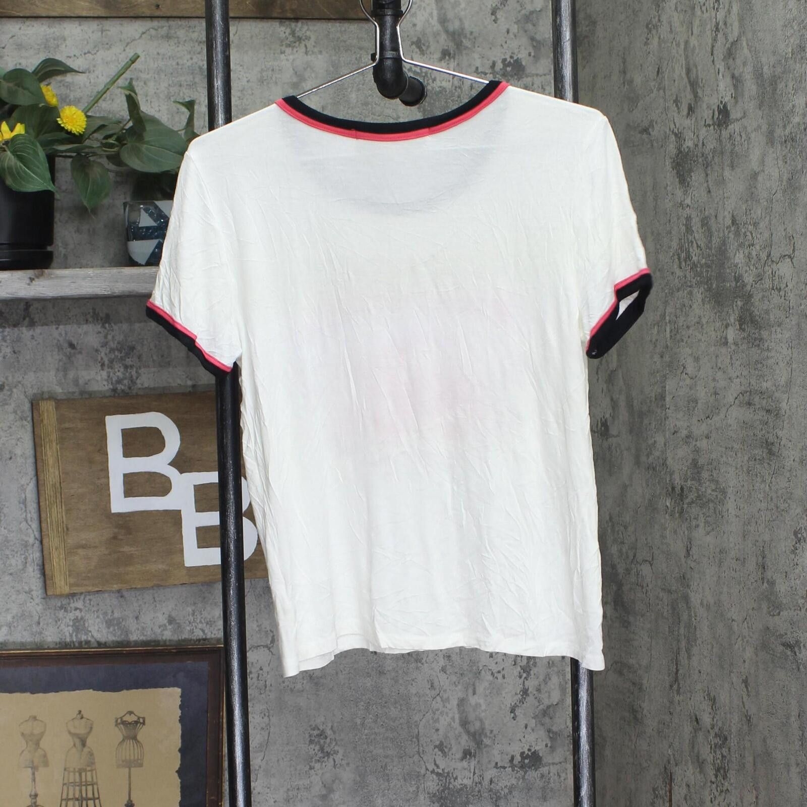 Other Rebellious One Ringer Graphic T-shirt Tee Ivory Off White L Size L / US 10 / IT 46 - 2 Thumbnail
