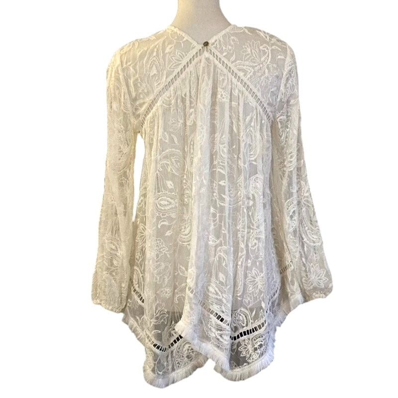 Zimmermann BEAUTIFUL Zimmerman Embroidered Silk Top, Sheer Size 1 Size S / US 4 / IT 40 - 2 Thumbnail
