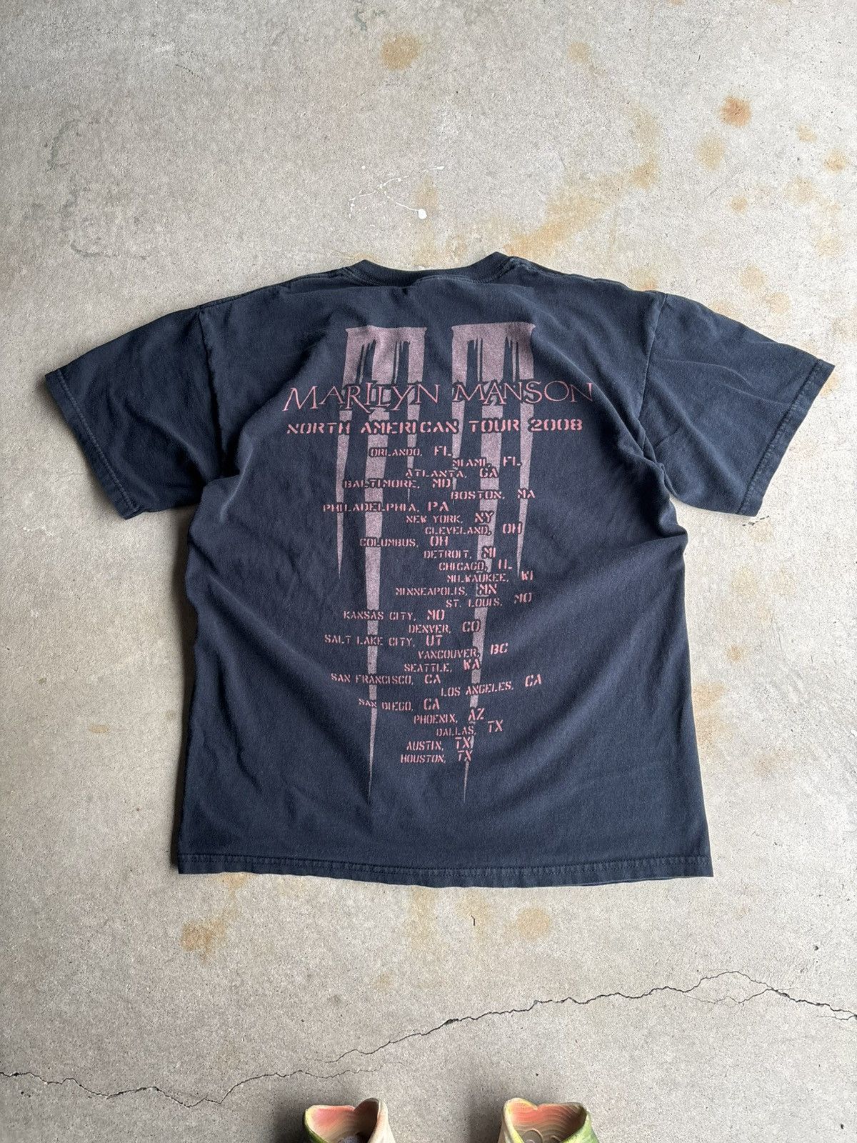 Marilyn Manson Vintage 2008 Marilyn Manson Grunge Tour Official Tee Size US M / EU 48-50 / 2 - 2 Thumbnail