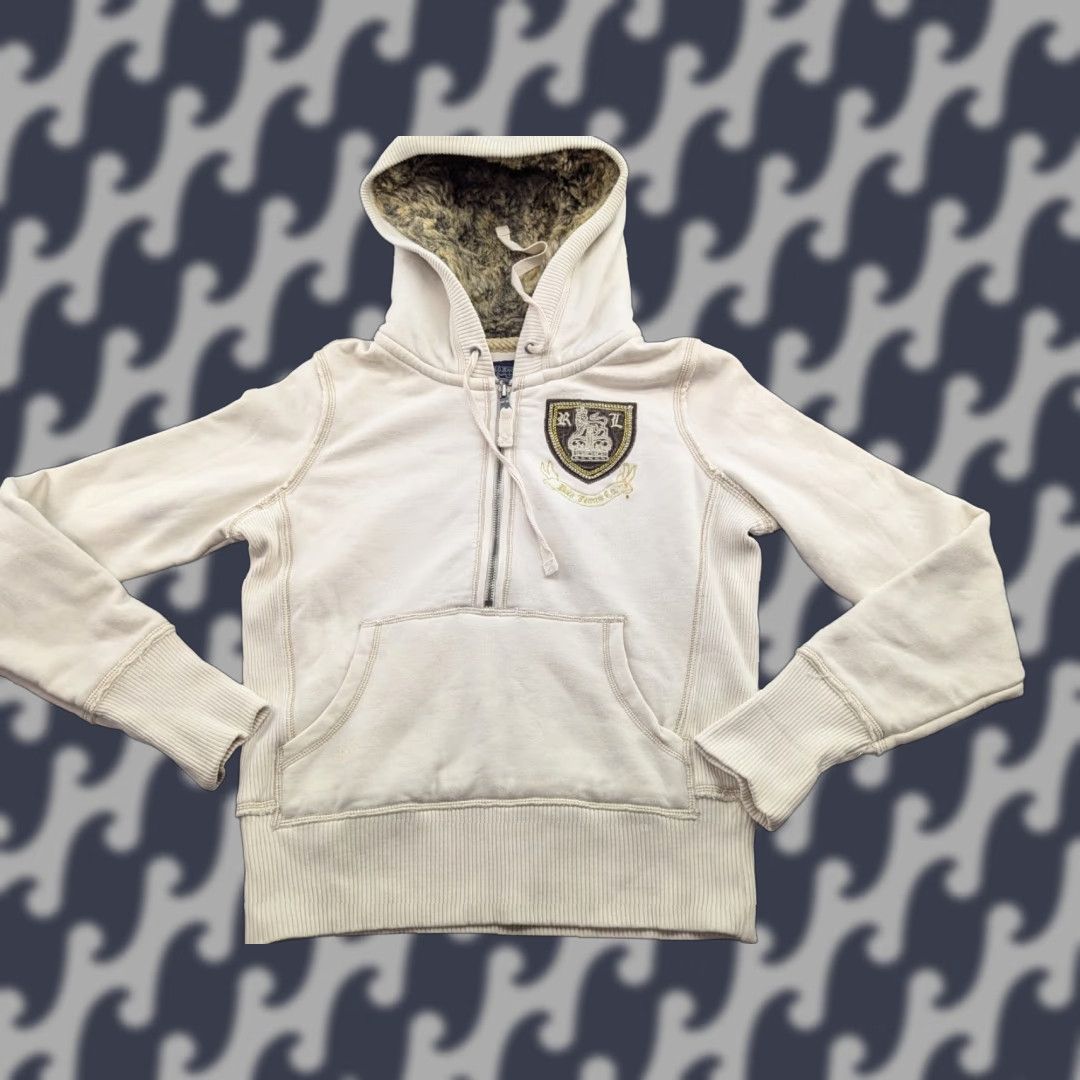 Vintage VINTAGE Polo Jeans Co. Crest Logo Womens Hoodie M White Zip Up | Shirt? Size M / US 6-8 / IT 42-44 - 1 Thumbnail