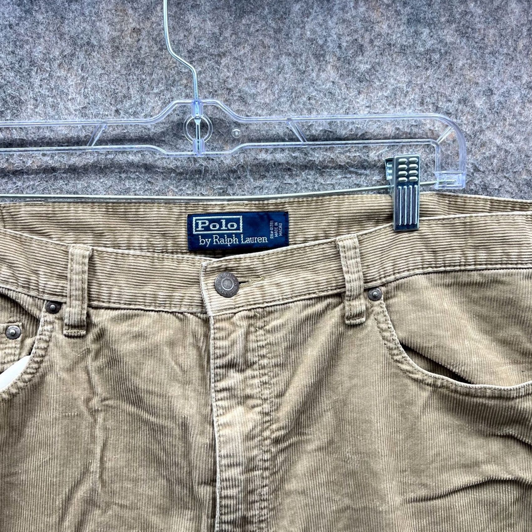 Polo Ralph Lauren VINTAGE Polo Ralph Lauren Pants Mens 38x32 Chino Flat Front Beige Khaki Corduroy Size US 38 / EU 54 - 4 Thumbnail