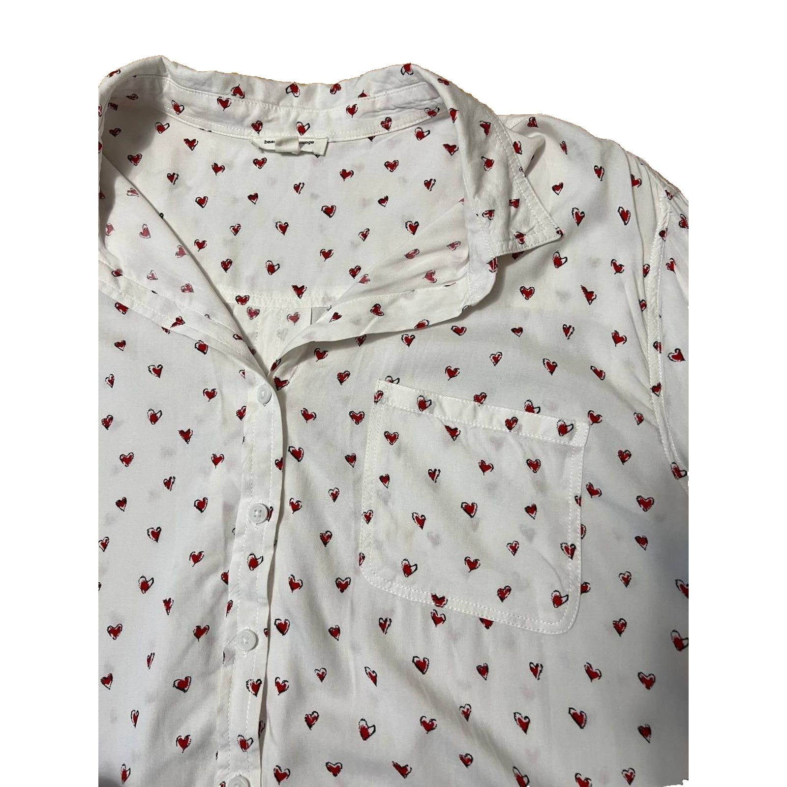 & Other Stories Beach Lunch Lounge HEARTS Blouse Top Shirt XL A002054 Size XL / US 12-14 / IT 48-50 - 2 Thumbnail
