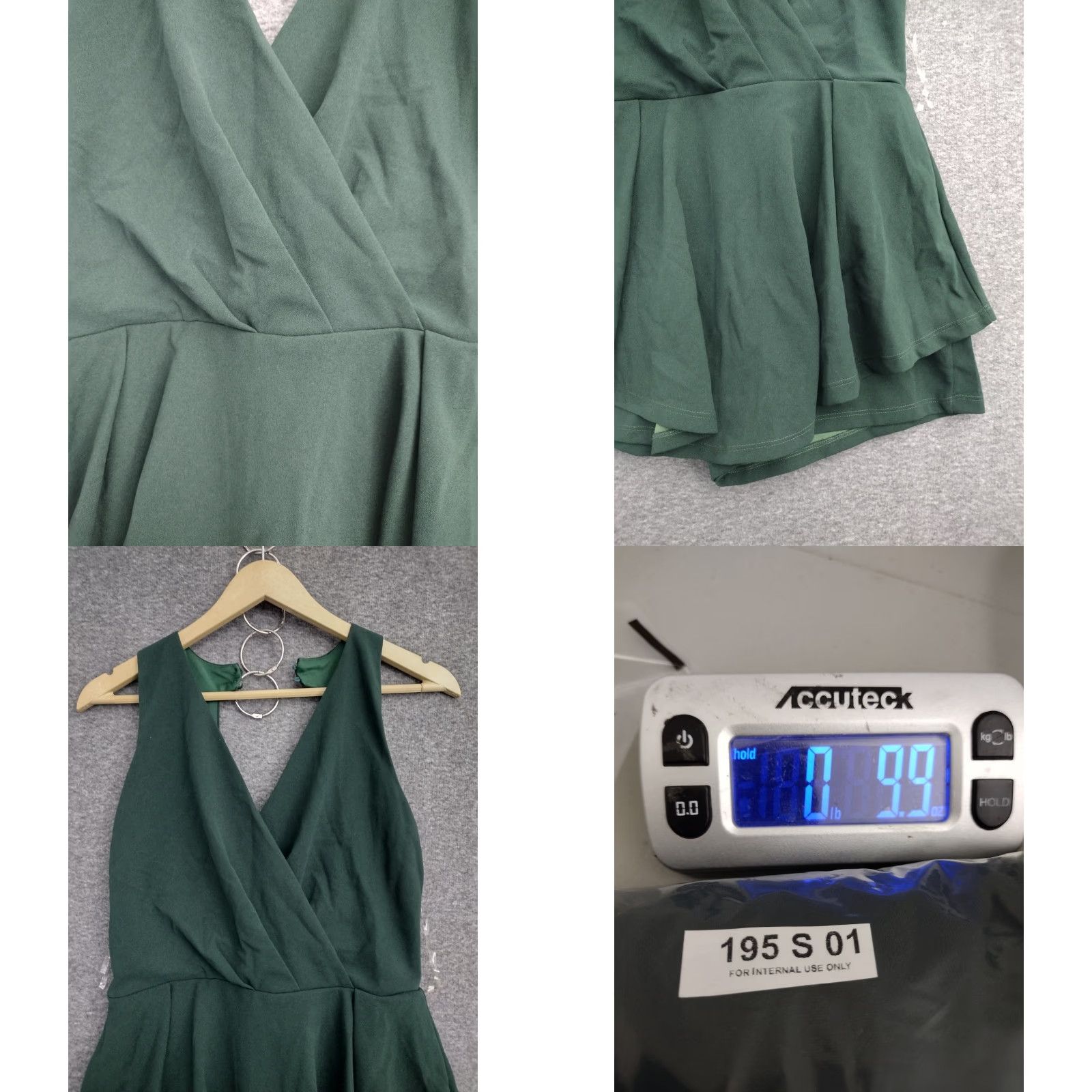 Vintage PURPLE SNOW Dark Green Sleeveless Romper Skort Open Back Plunge Neck V-Neck M Boho Dark Green Womens Romper M Size 32" / US 10 / IT 46 - 8 Thumbnail