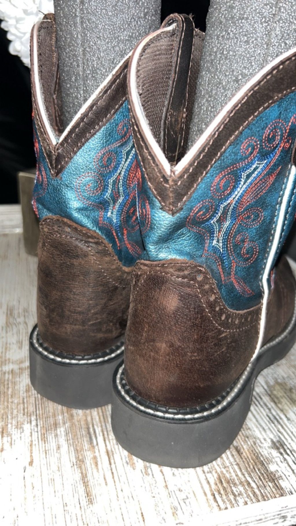 Justin Women's Justin Boots Brown & Blue Ankle Boots & Size 9 Size US 9 / IT 39 - 3 Thumbnail