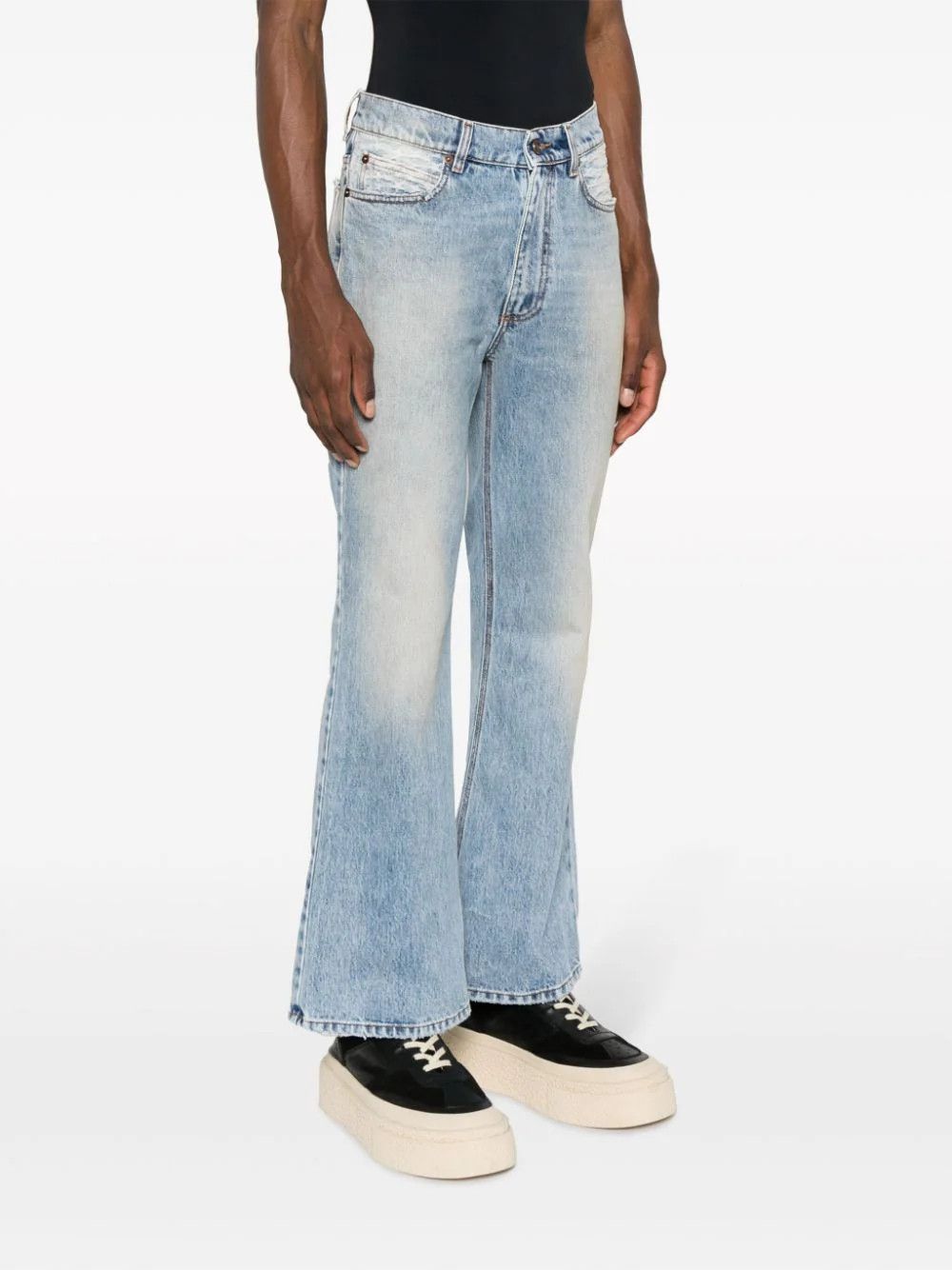 ERL o1mle0924 Patchwork Stars Flared Jeans in Light Blue Size US 30 / EU 46 - 6 Thumbnail
