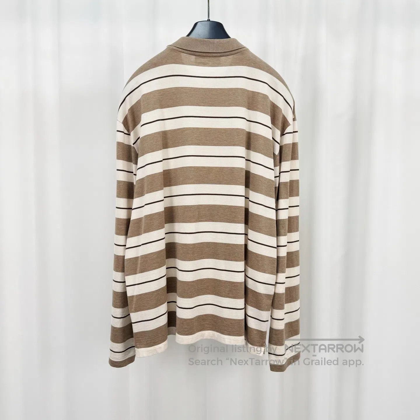 Miu Miu Miu Miu 25SS Milk Tea Color Striped Embroidered Letter Lon Size S / US 4 / IT 40 - 2 Thumbnail