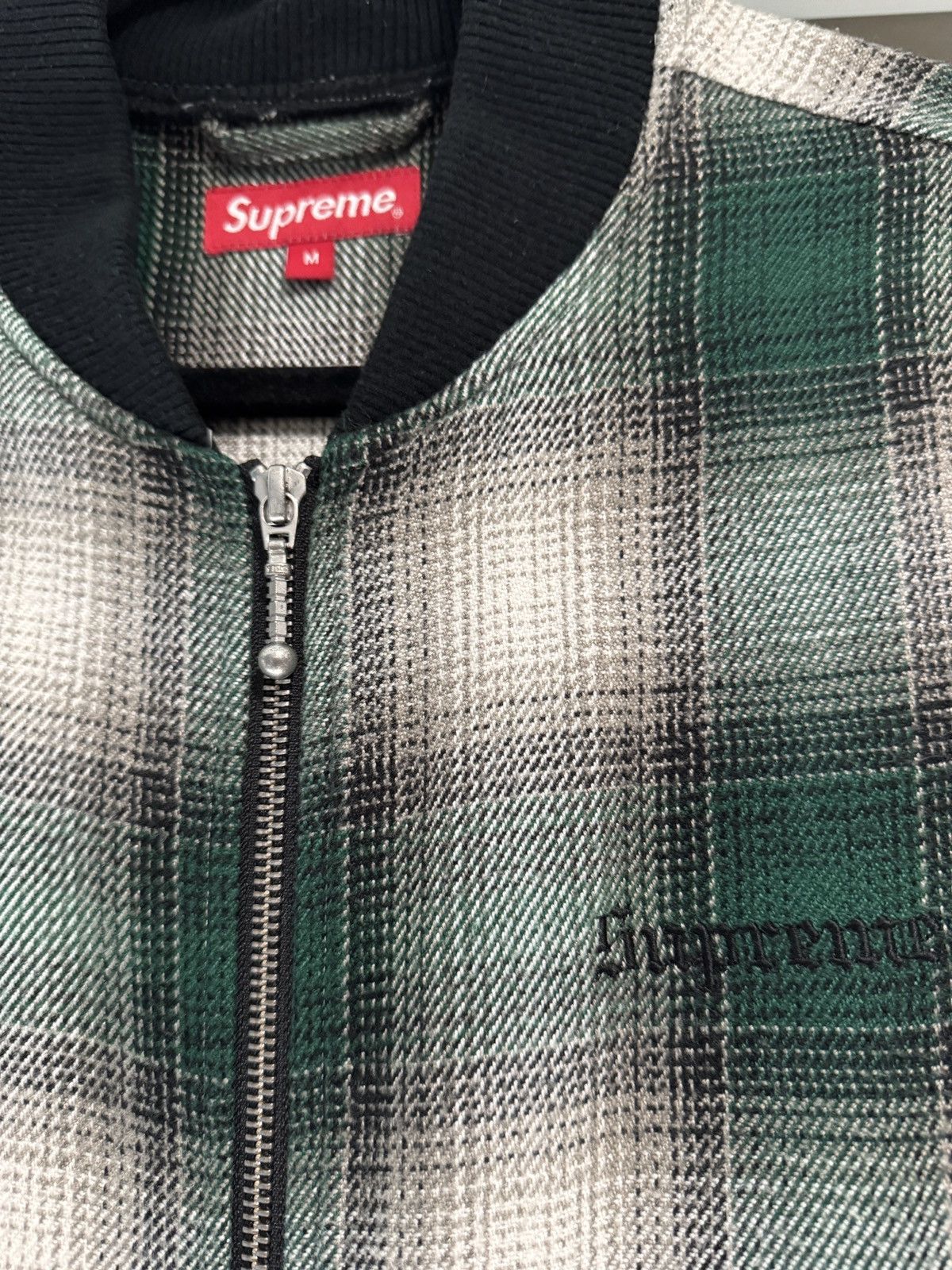 Supreme Green Shadow Plaid Bomber Size US M / EU 48-50 / 2 - 3 Thumbnail