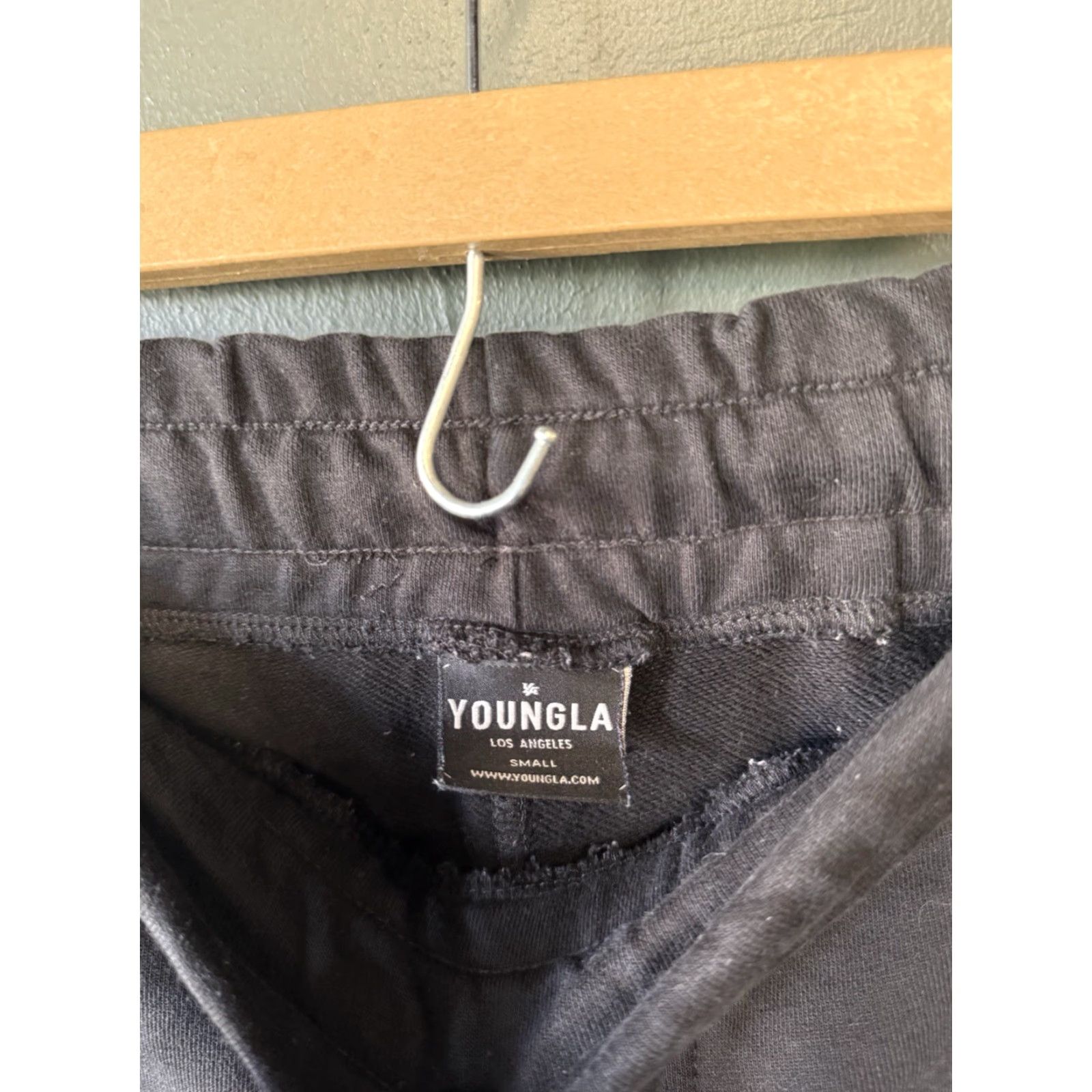 YoungLA YoungLA Mens Black Athletic Sweatshorts S Drawstring Athletic Shorts Size ONE SIZE - 3 Thumbnail