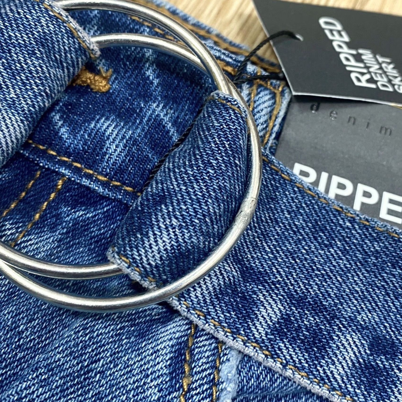 Denim & Co. Denim Co Mid Blue Ripped Skirt Size UK 14 Womens New Casual Size 36" / US 14 / IT 50 - 5 Thumbnail
