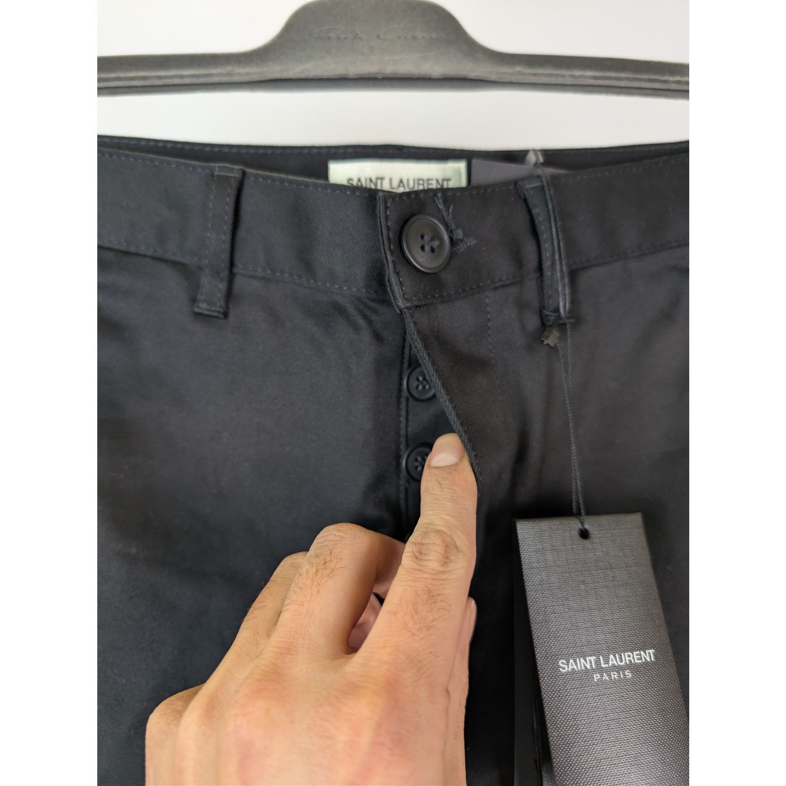 Saint Laurent Paris o1rshd1 Chinos Jeans in Black Raw Size US 29 - 7 Thumbnail