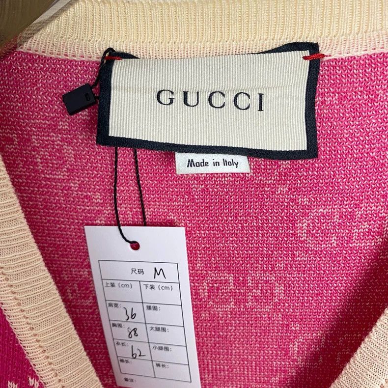 Gucci Gucci Pink double G full print knitwear 2501-Nextarrow Size US M / EU 48-50 / 2 - 2 Thumbnail