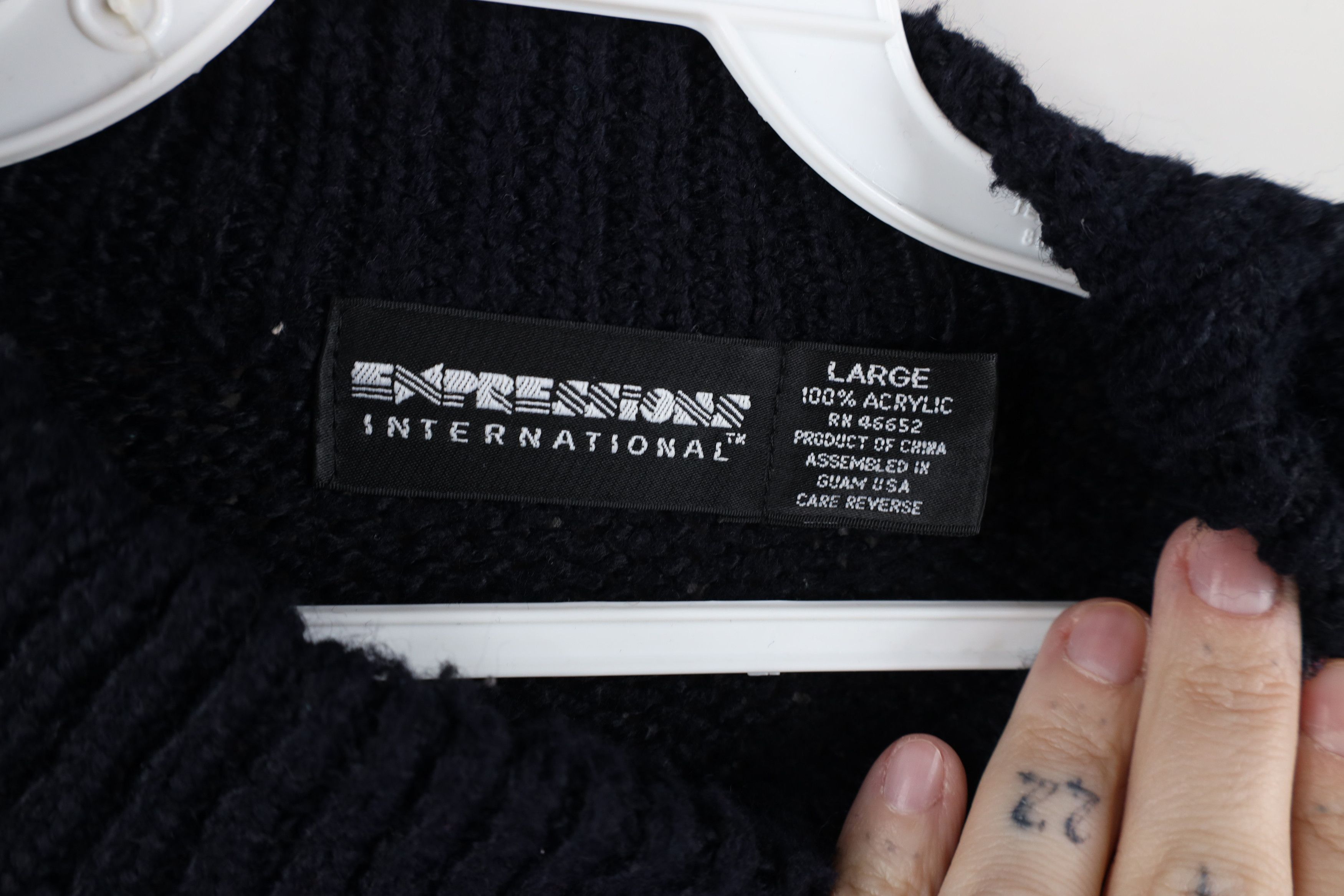 Vintage Vintage 90s Streetwear Geometric Chunky Knit Sweater USA Size L / US 10 / IT 46 - 9 Thumbnail