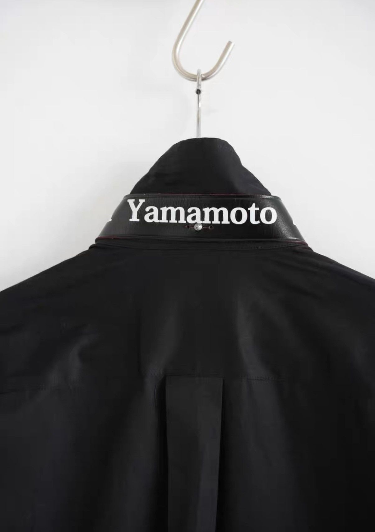 Yohji Yamamoto Yohji Yamamoto 08aw Slogan Leather Collar Shirt K4 Size US L / EU 52-54 / 3 - 4 Thumbnail