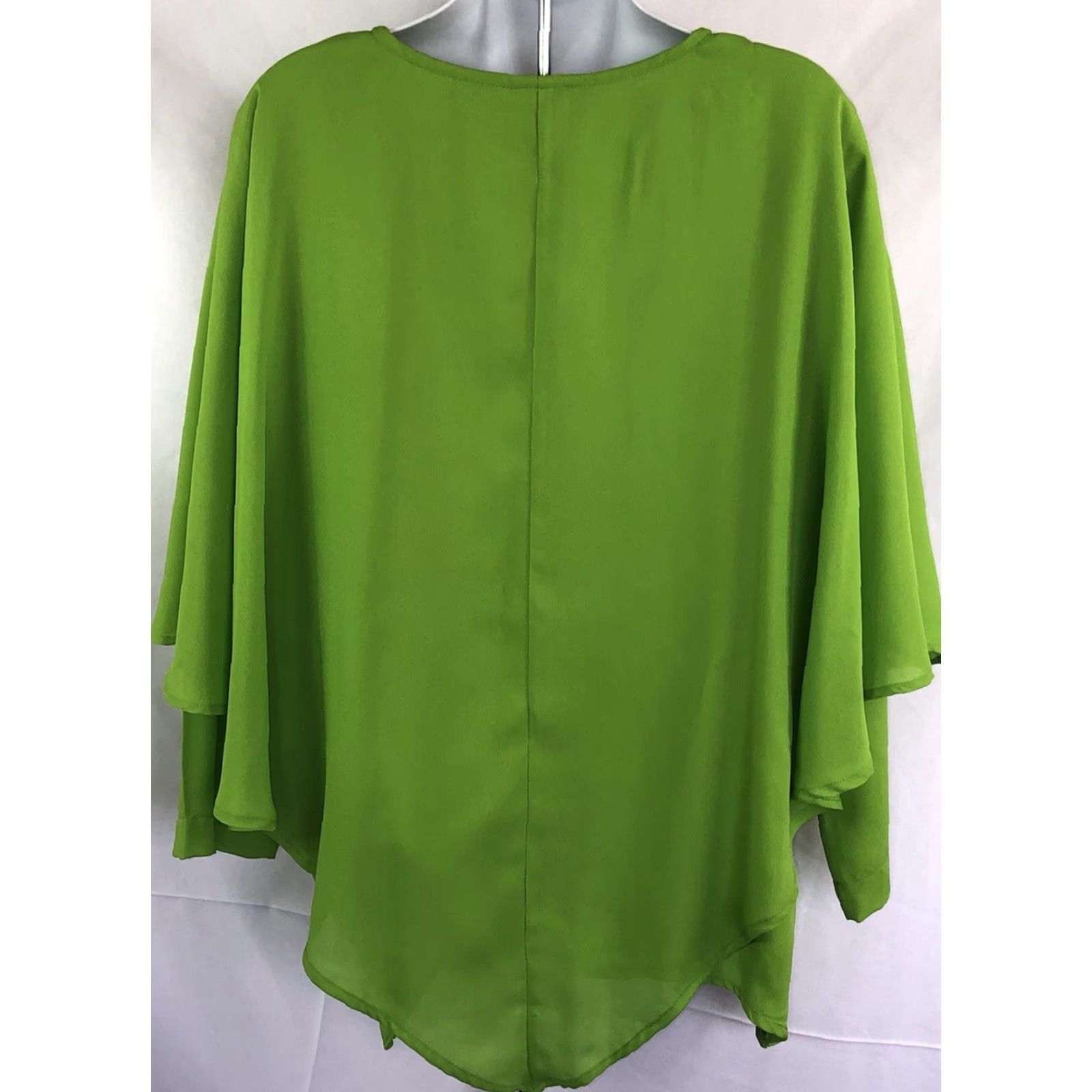 Vintage Anthony Mark Hankins Blouse Shirt S Green Polyester Chiffon Embroidered Round Neck Formal Tunic Women Size S / US 4 / IT 40 - 3 Thumbnail