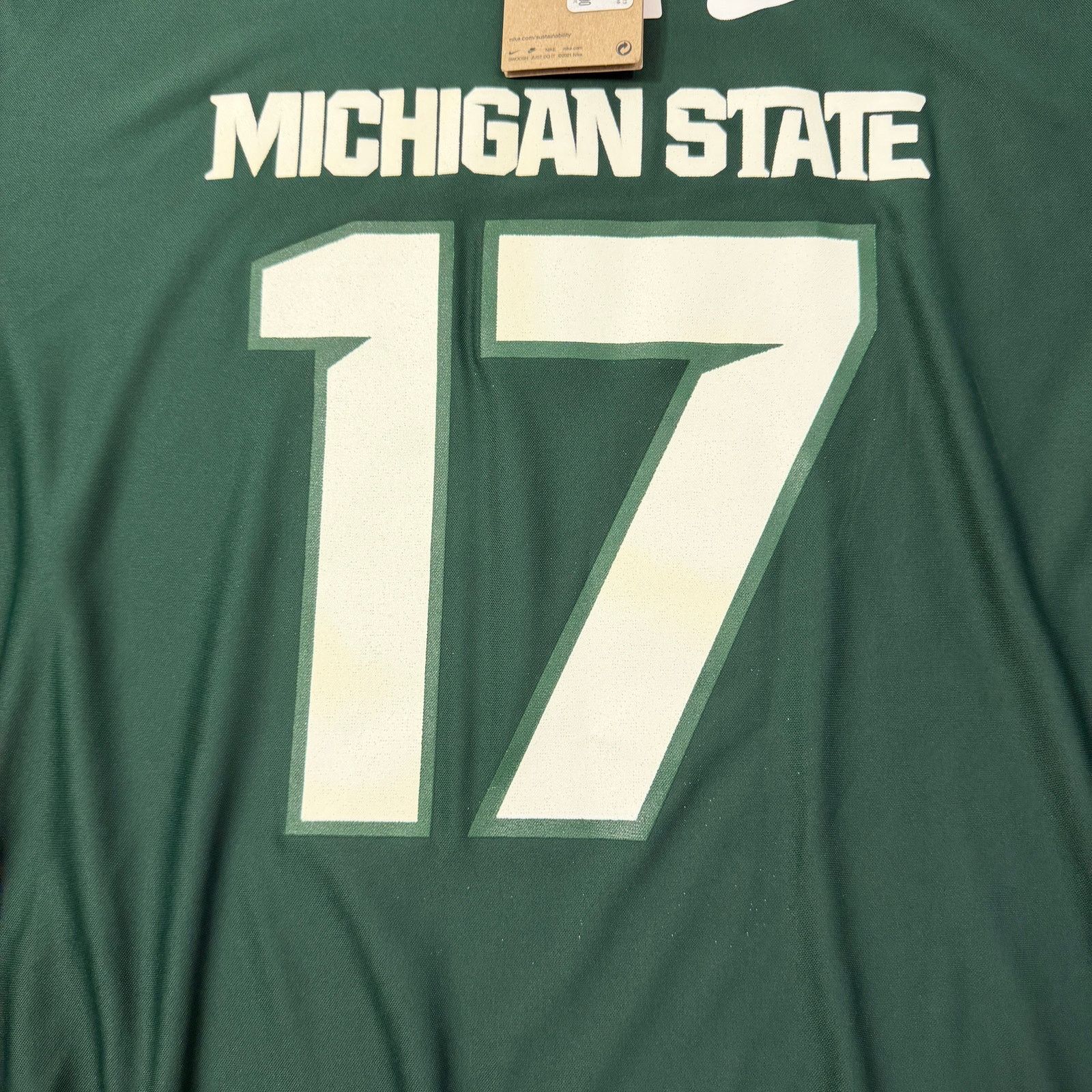 Nike Nike Michigan State Spartans Tre Mosley Jersey 2XL NEW Size US XXL / EU 58 / 5 - 3 Thumbnail