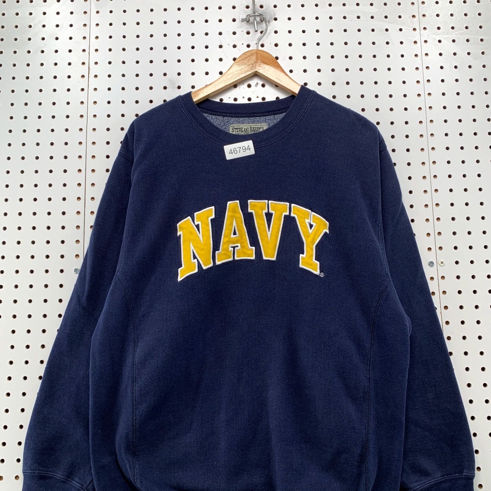 Vintage VINTAGE Steve & Barry's Navy Sweatshirt Mens M Heavyweight Embroidered US Army Graphic Print Cotton Fleece Size US M / EU 48-50 / 2 - 4 Thumbnail