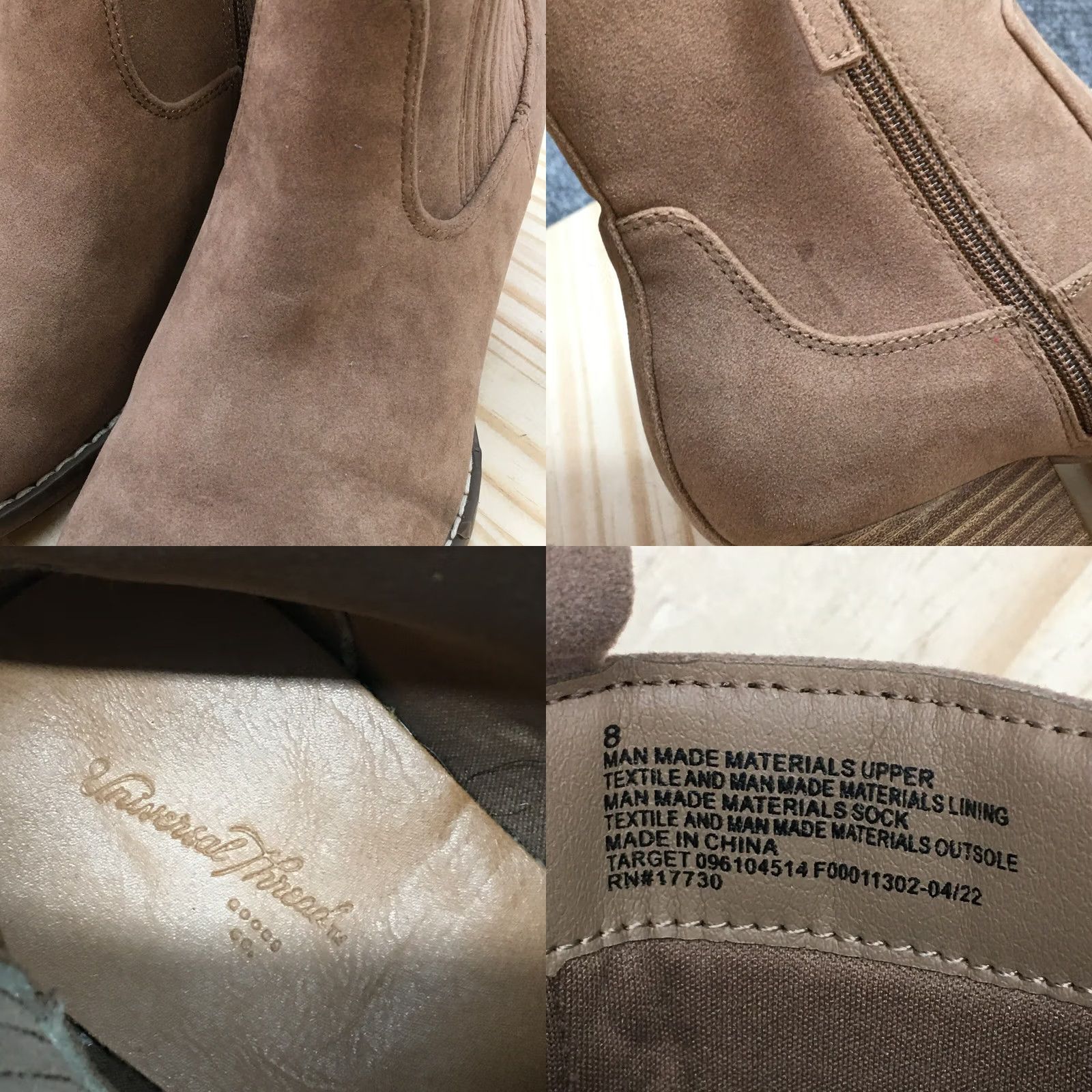 Vintage Universal Thread Boots Womens 8 Solita Ankle Bootie Brown Faux Leather Zip Block Boots Size US 8 / IT 38 - 9 Thumbnail