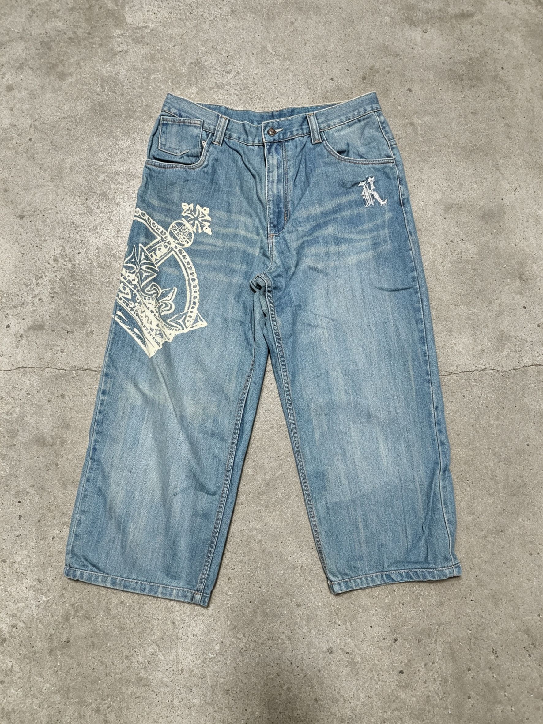 karl kani baggy hiphop printed jeans