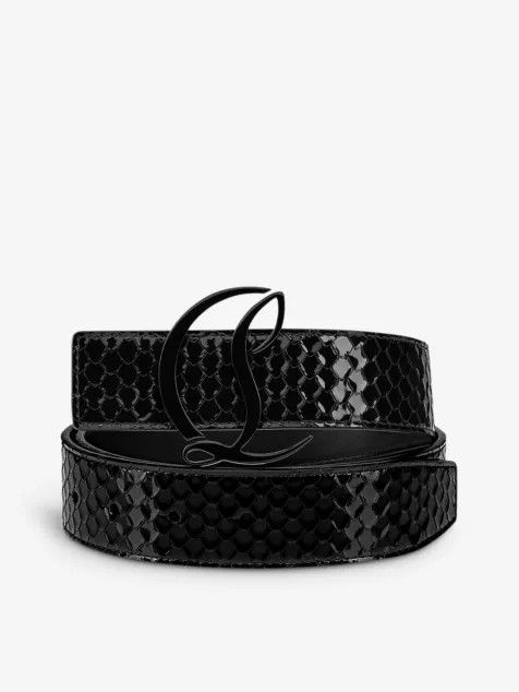 Christian Louboutin o1s1wg110225 Size: OS/Patent Leather Belt in Black Size ONE SIZE - 1 Thumbnail