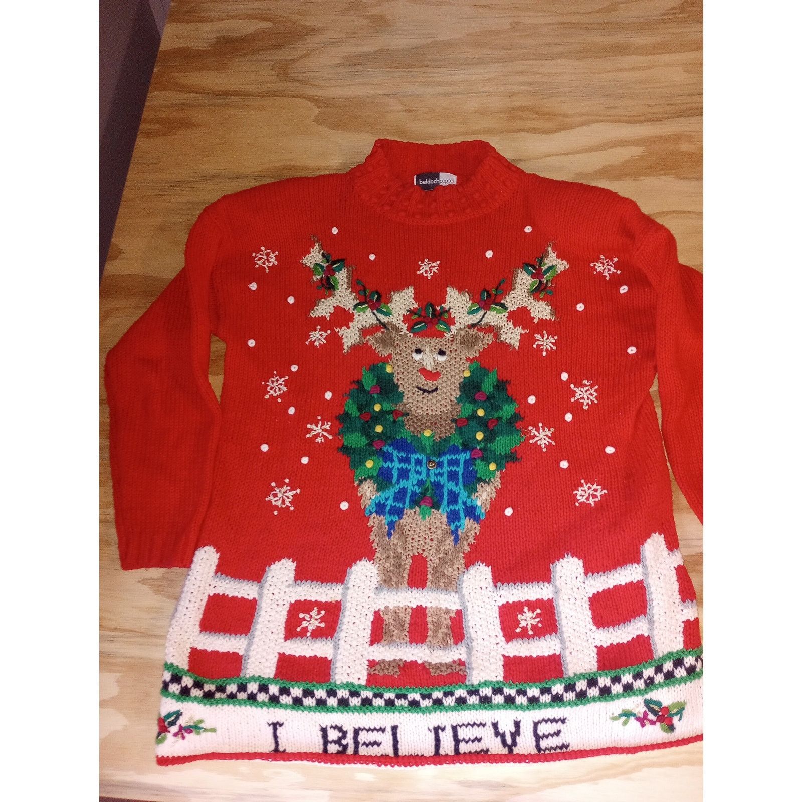 Vintage Vintage Holiday Christmas Reindeer Sweater Medium Size M / US 6-8 / IT 42-44 - 1 Thumbnail