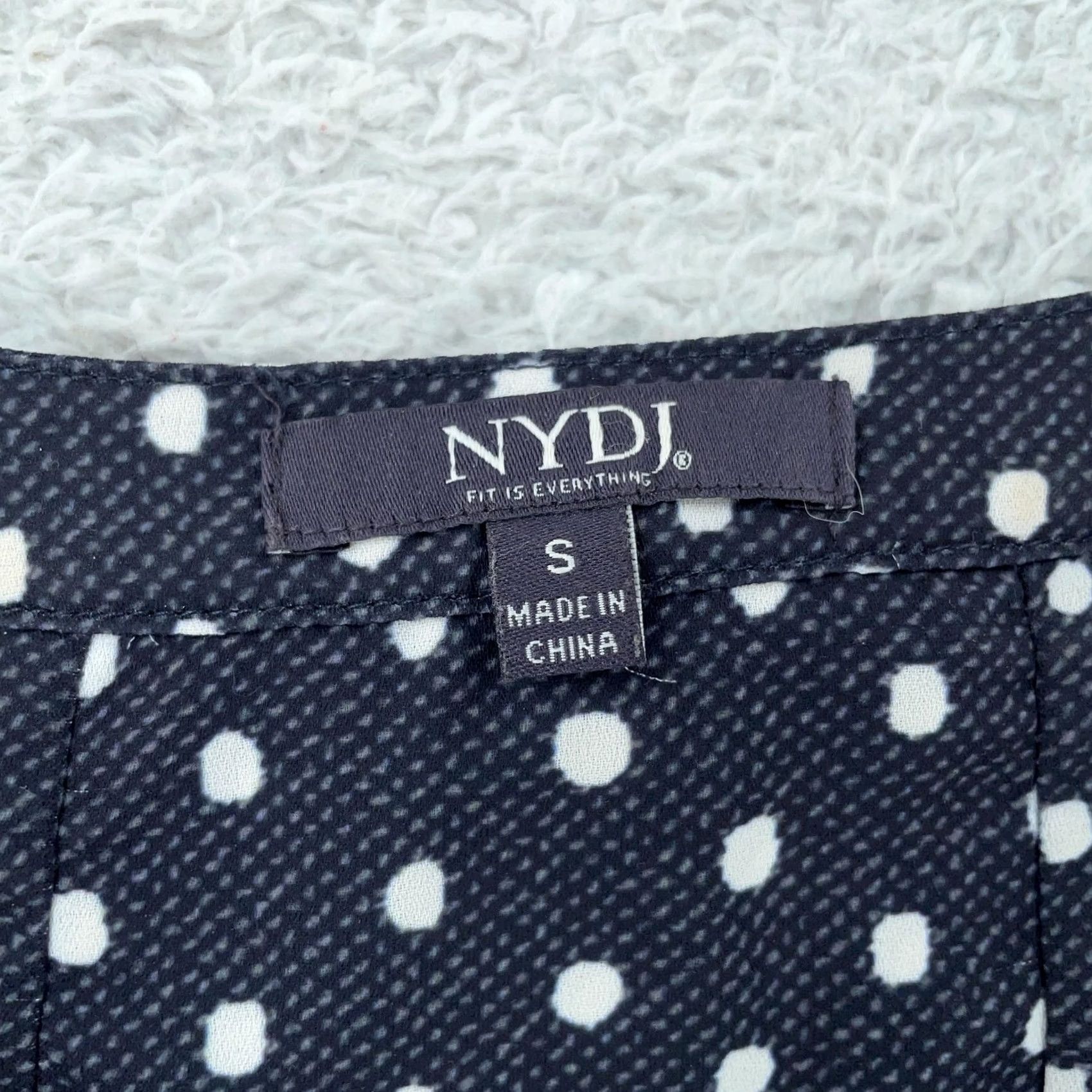 NYDJ NYDJ Shirt Womens Small Blue White Polka Dot 3/4 Sleeve Blouse Top Body Size S / US 4 / IT 40 - 7 Thumbnail
