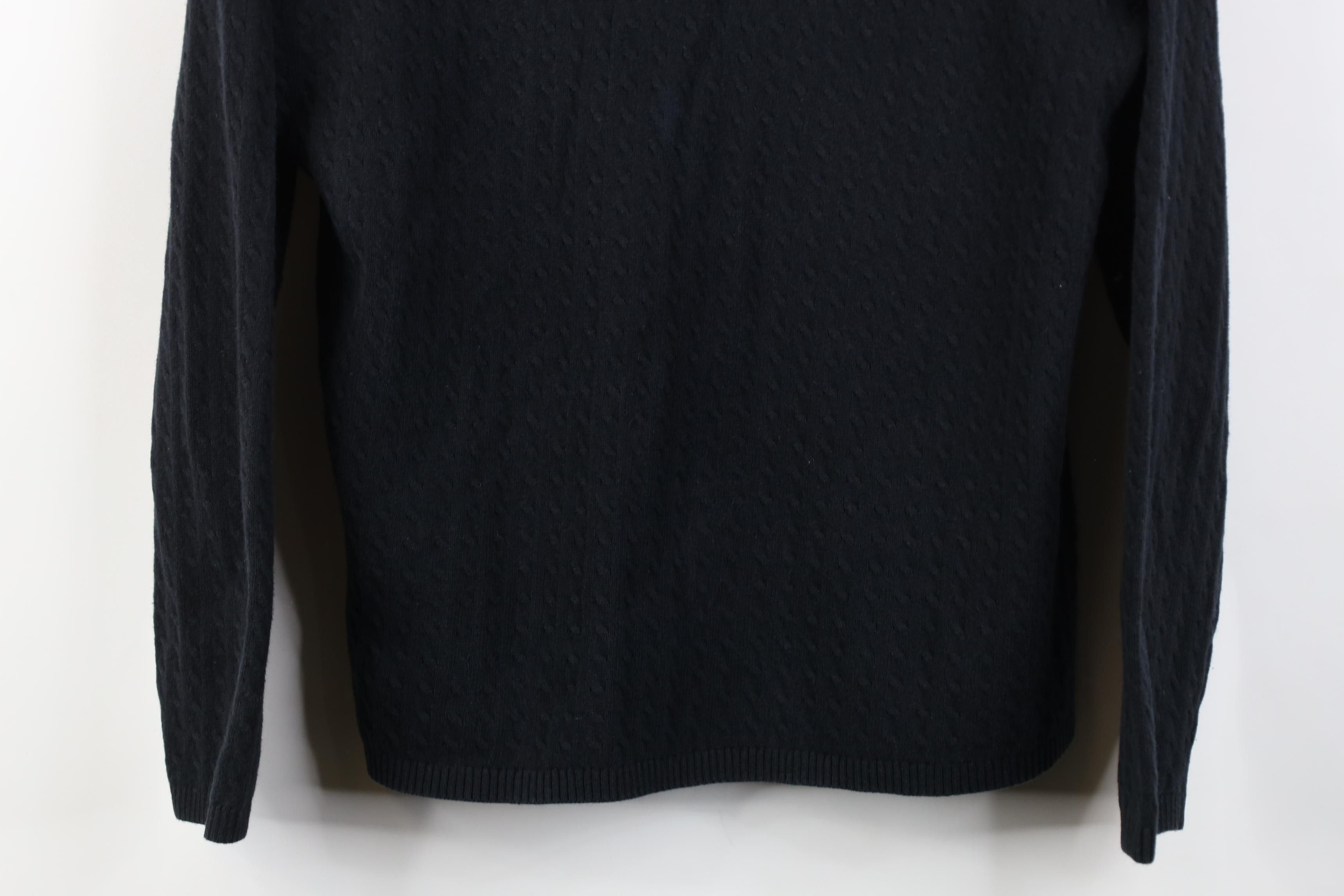 Vintage Vintage 90s Streetwear Cable Knit Mock Neck Sweater Black Size M / US 6-8 / IT 42-44 - 3 Thumbnail
