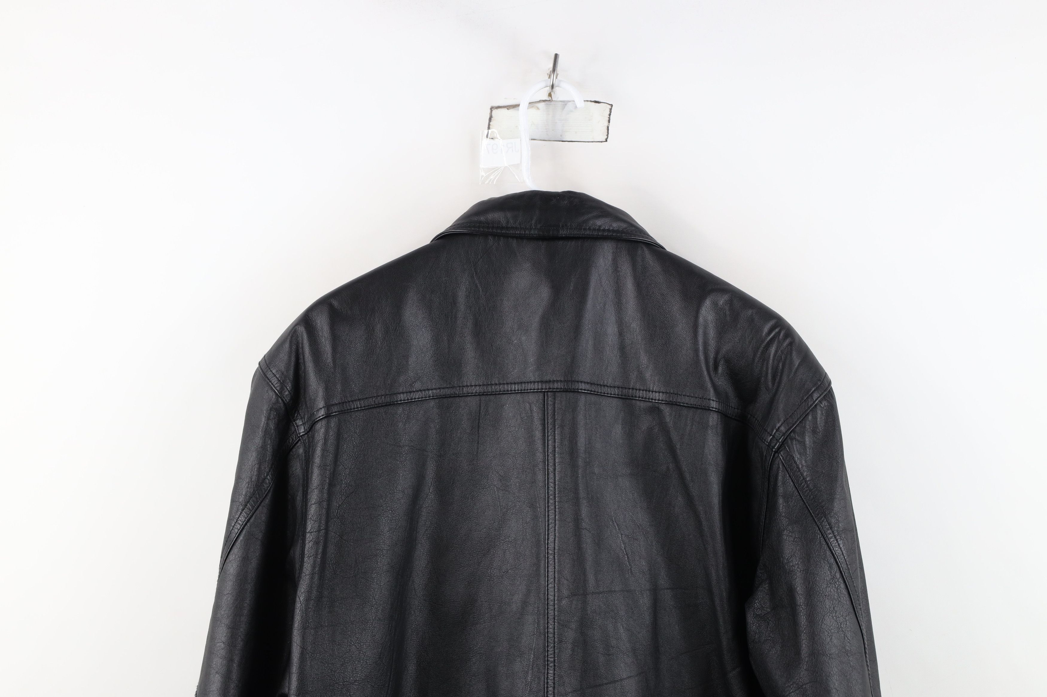 Vintage Vintage 90s Streetwear Leather Chore Barn Jacket Black Size M / US 6-8 / IT 42-44 - 13 Thumbnail