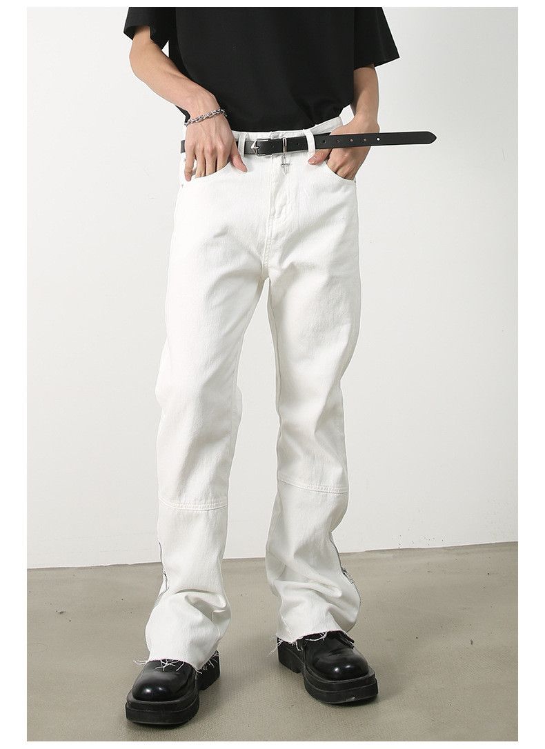Japanese Brand × Jean Men's loose straight raw edge casual flared jeans Size US 32 / EU 48 - 2 Thumbnail