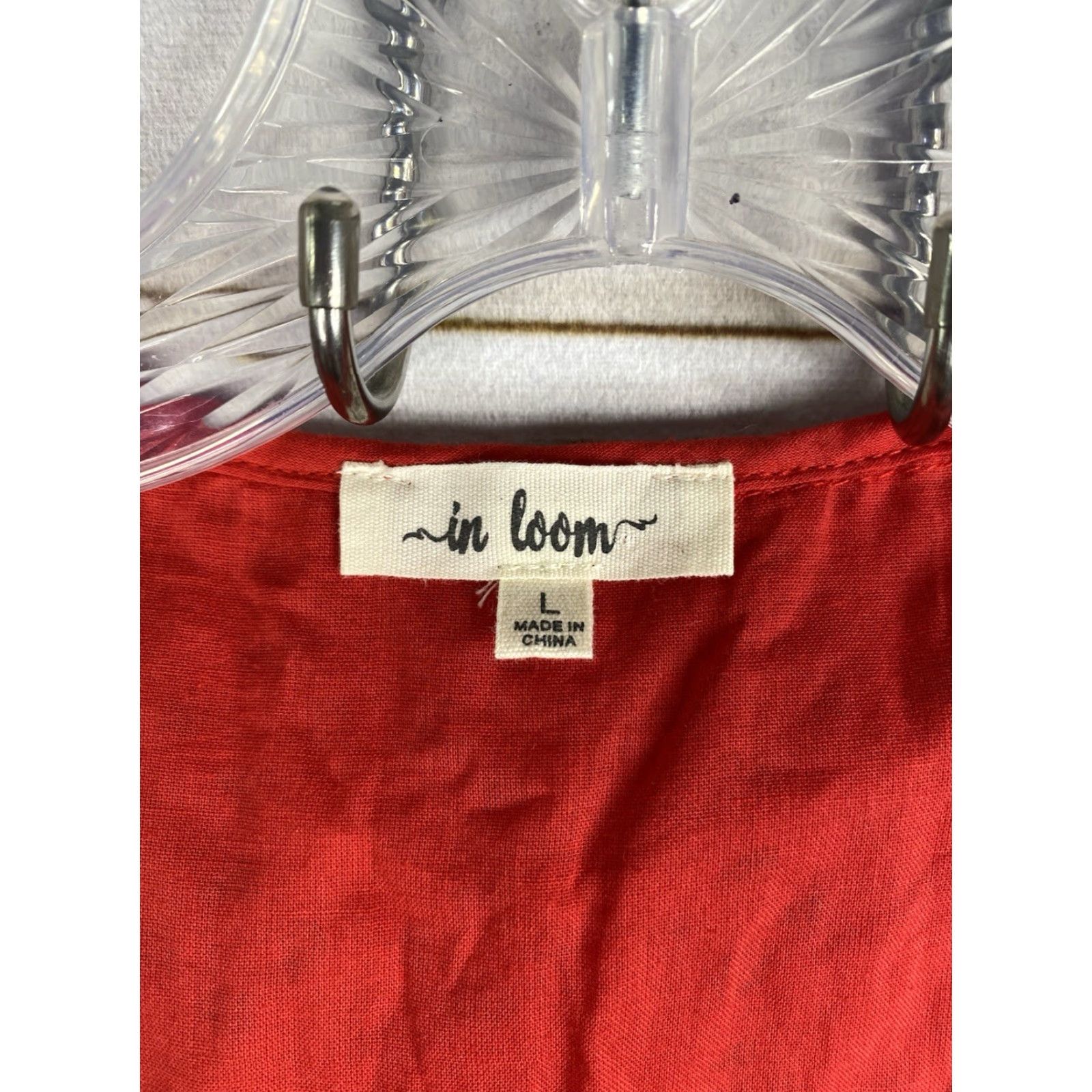 Vintage VINTAGE IN LOOM Maxi Dress L Red Wrap Style V-Neck Ruffled Eyelet Cotton Lined Size L / US 10 / IT 46 - 3 Thumbnail