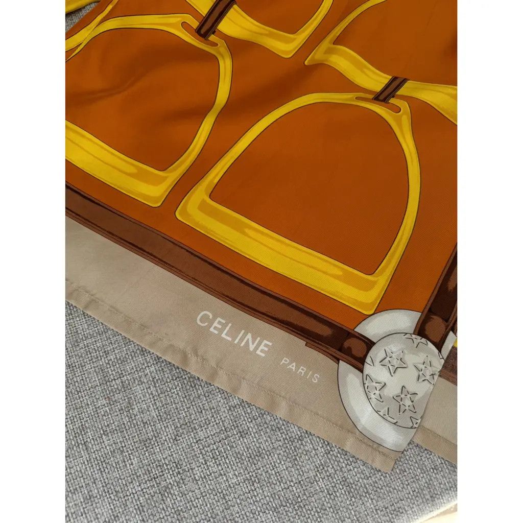 Celine Celine Orange Silk Long Sleeve Button Up Blouse Tops Size L / US 10 / IT 46 - 5 Thumbnail