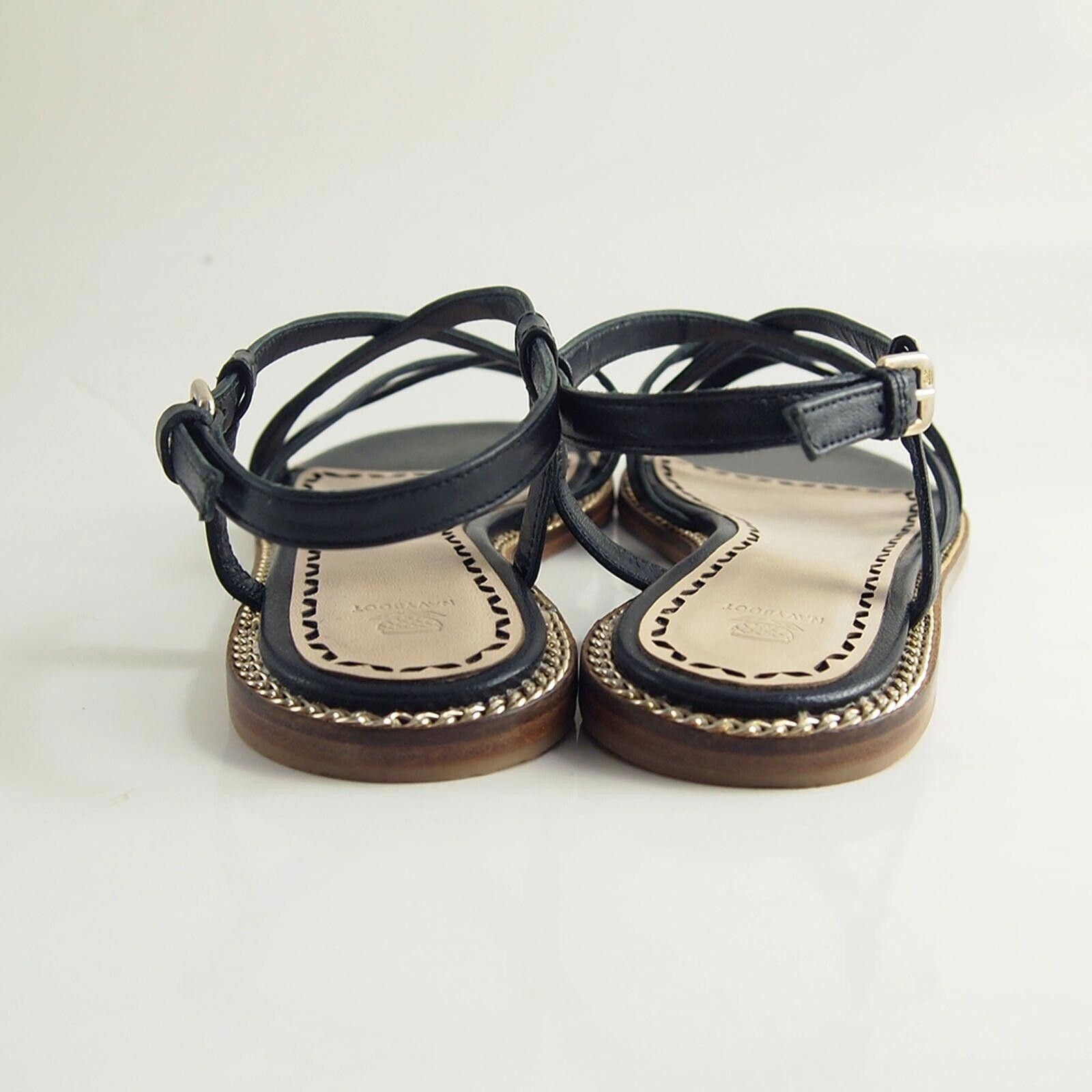 Designer Navyboot Strappy Sandals Black Leather Womens US 10 EU 40 Size US 10 / IT 40 - 6 Thumbnail