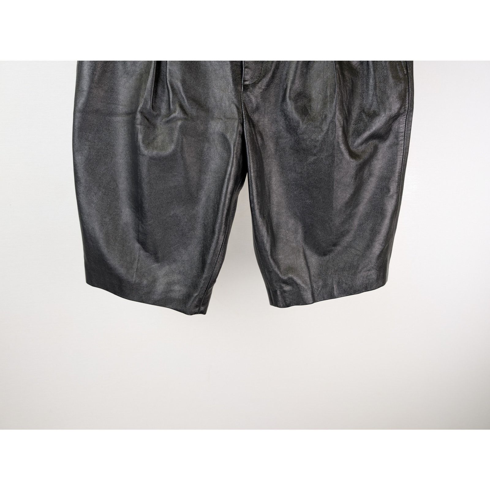 Saint Laurent Paris o1rshd1 Leather Bermuda Shorts in Black Size US 34 / EU 50 - 4 Thumbnail