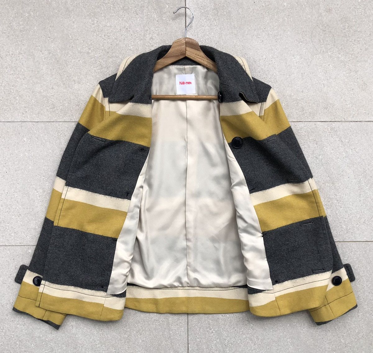 Issey Miyake Issey Miyake Japan Ne-Net Stripes Wool Pea Coat Size M / US 6-8 / IT 42-44 - 16 Thumbnail