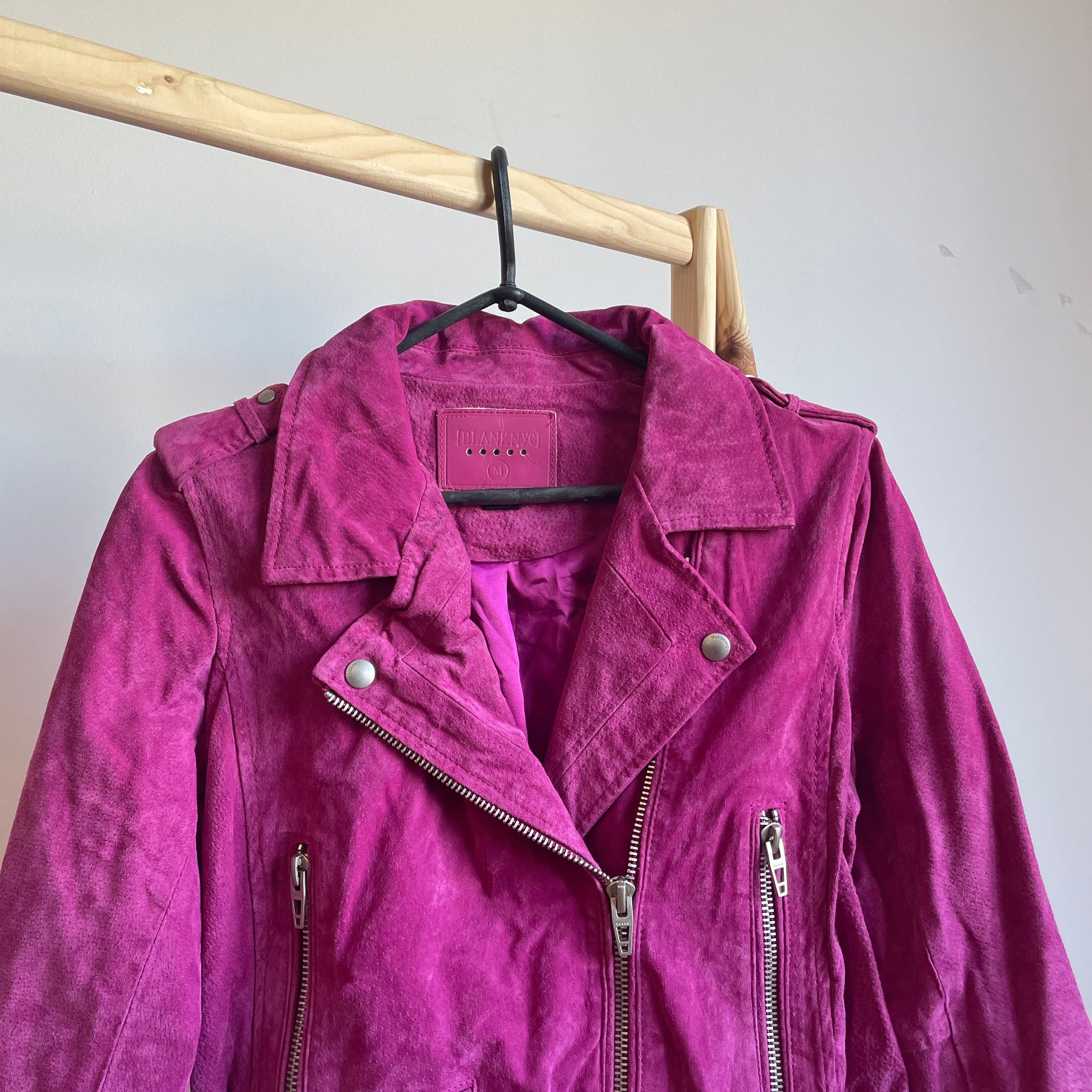 BLANKNYC Blank NYC Womens Crimson Suede Leather Biker Jacket Size M Size M / US 6-8 / IT 42-44 - 4 Thumbnail