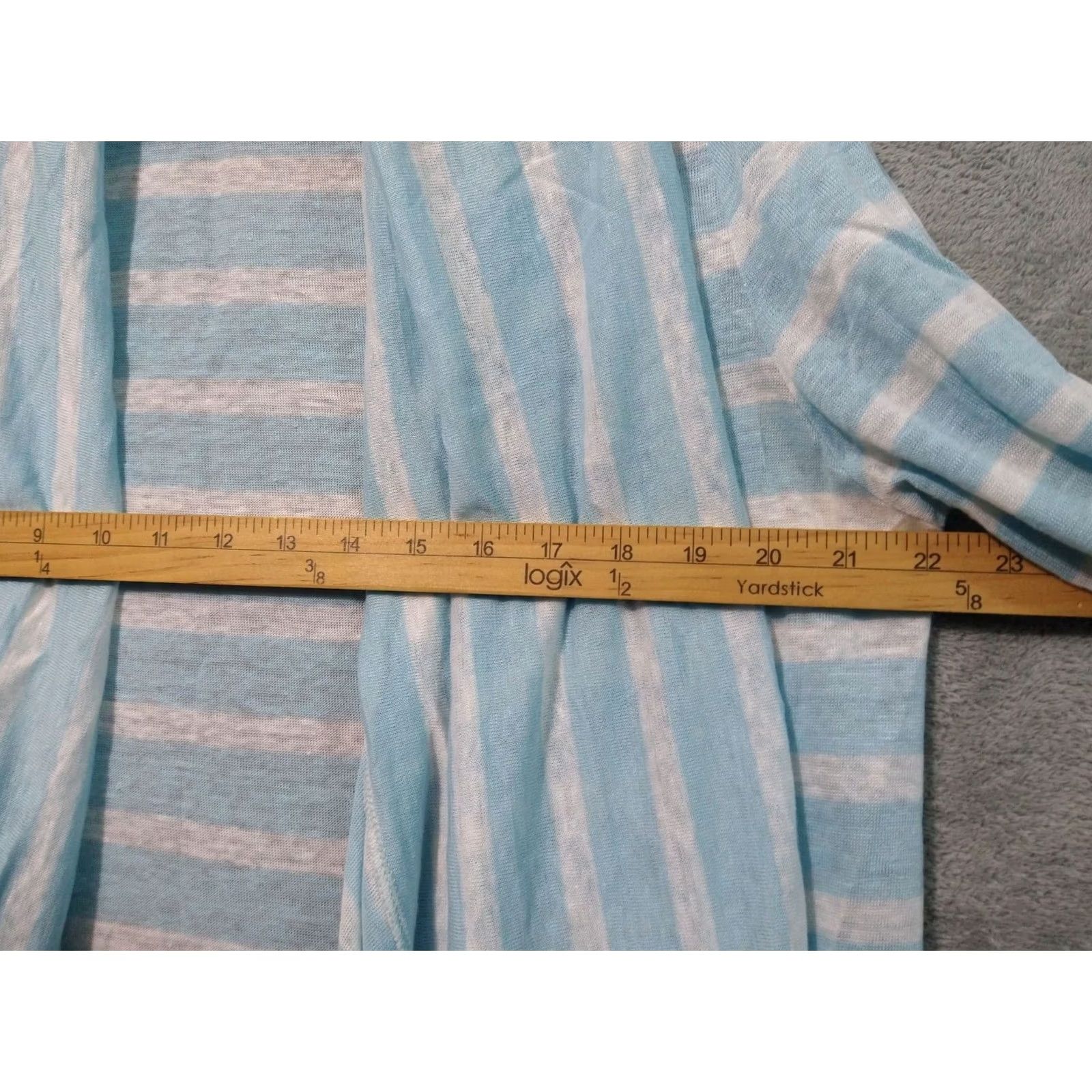 J. Jill J.Jill Cardigan Sweater Womens M Blue Striped Linen Long Sleeve VINTAGE? Size M / US 6-8 / IT 42-44 - 4 Thumbnail