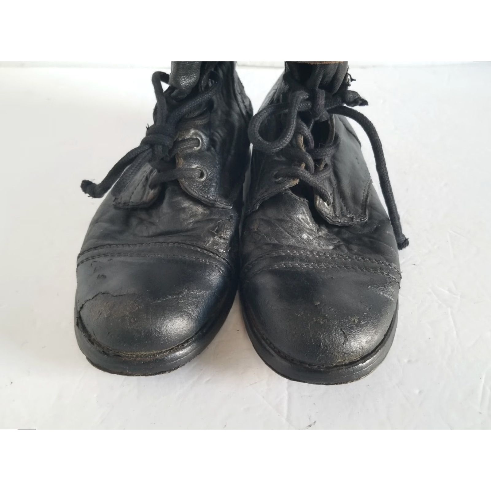Allsaints VINTAGE AllSaints Combat Boots Womens 38 US 7.5 Black Brown Leather Distressed Leather Lined Buckle Adjustable Strap Cap Toe Ankle Bootes? Size US 8 / IT 38 - 6 Thumbnail