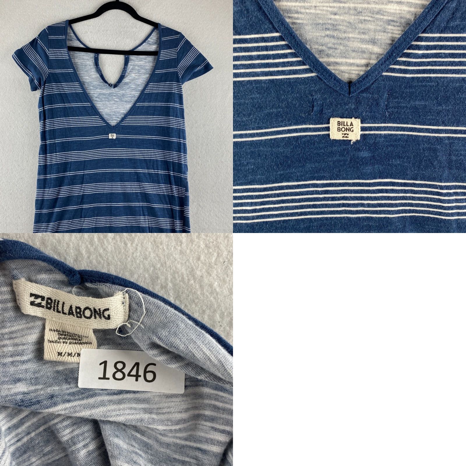 Billabong Billabong Shirt Womens M Blue Striped Cap Sleeve Soft Knit Casual Regular Color Blue Logo Accents Modern Weekend Style Mens? Size M / US 6-8 / IT 42-44 - 8 Thumbnail