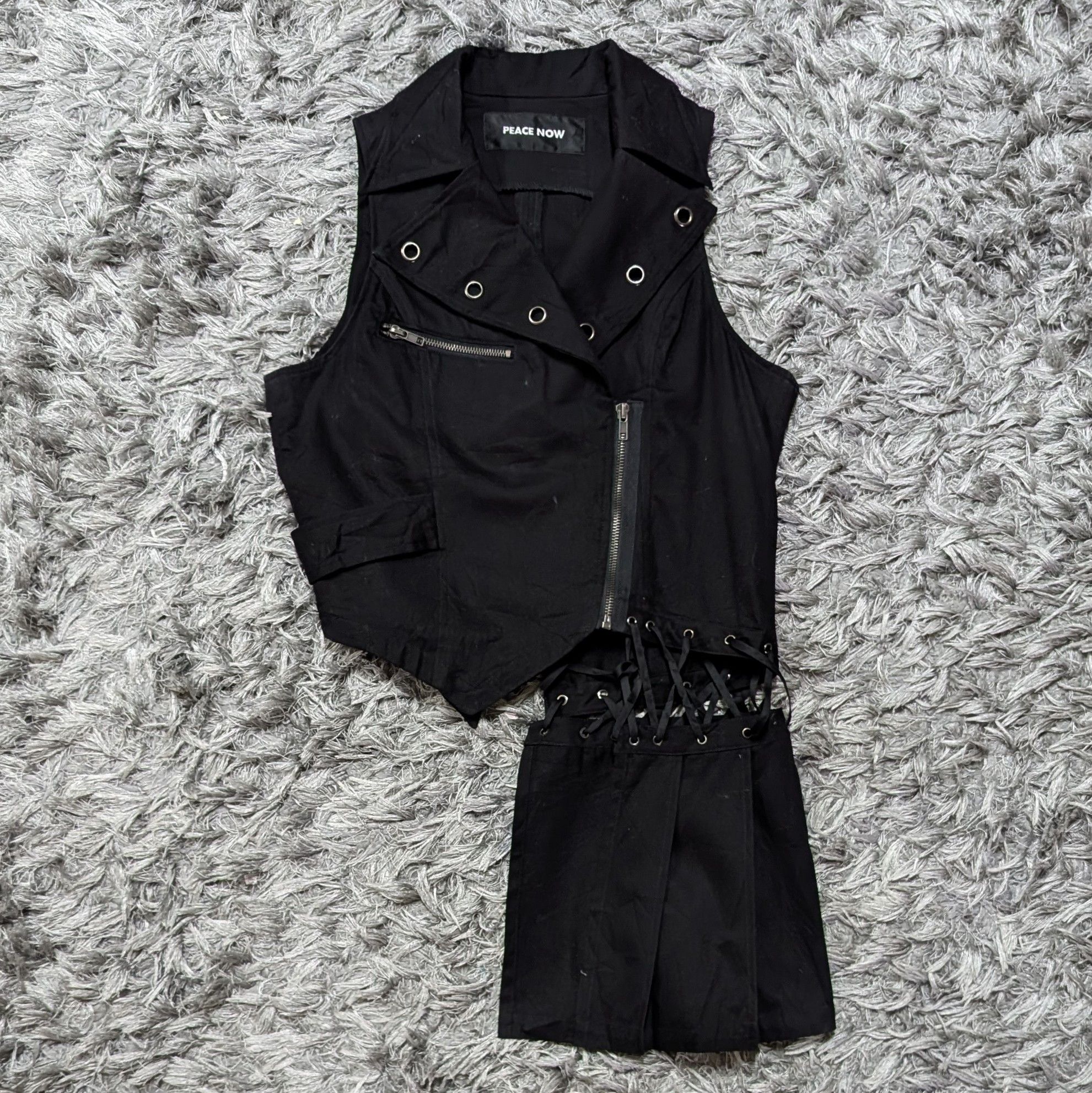 BLACK PEACE NOW FORMEN タンクトップ ポンチョ　セット サマーセール】LACE-TANK(レースタンク)レース切り替え タンク