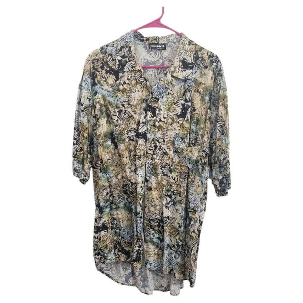 Designer CT1858 Tony Lambert Men's Floral Short Sleeve Shirt L Size US L / EU 52-54 / 3 - 1 Thumbnail