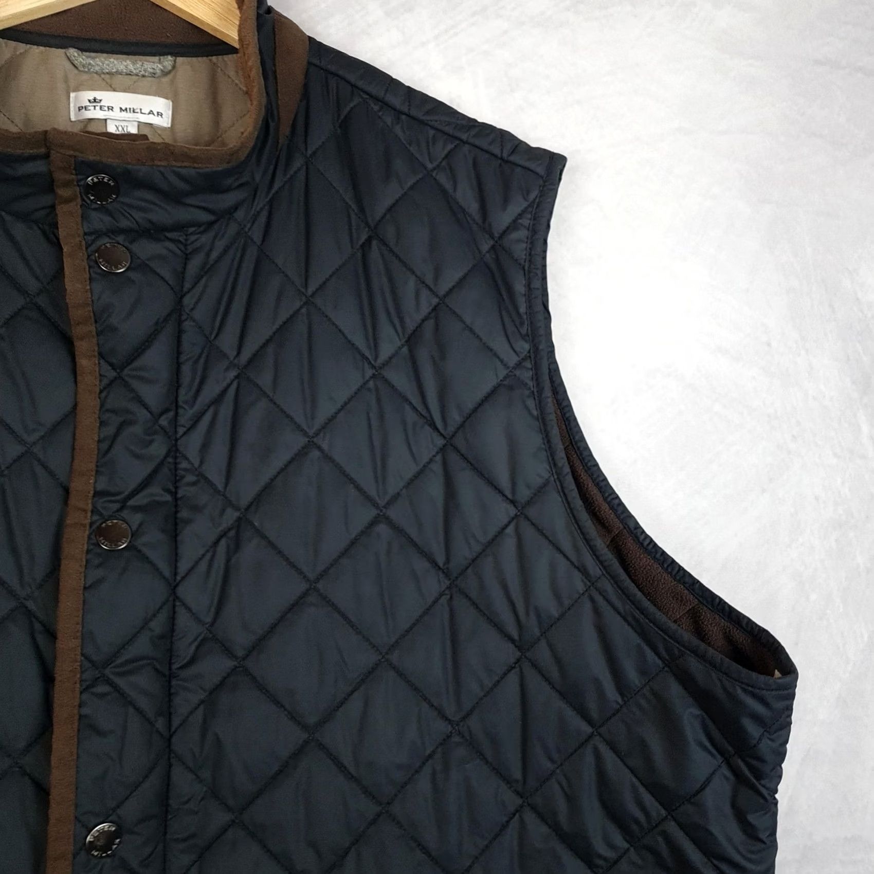 Peter Millar Peter Millar Vest Mens 2XL Black Quilted Fleece Lined Crown Essex Travel Vest Size US XXL / EU 58 / 5 - 6 Thumbnail