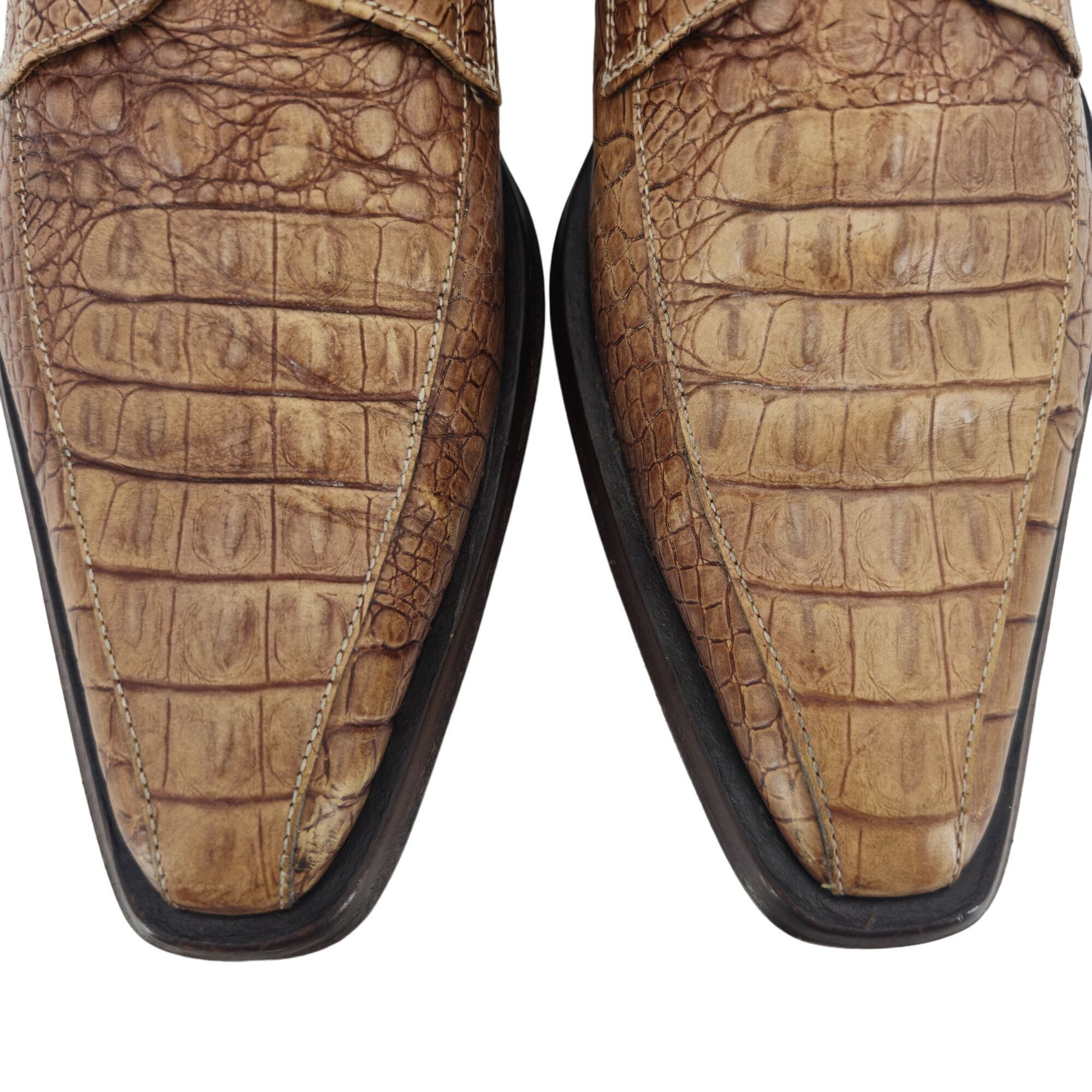 Other Vintage Italy Marcopizzi Men 8.5 Tan Brown Alligator Leather Size US 8.5 / EU 41-42 - 4 Thumbnail