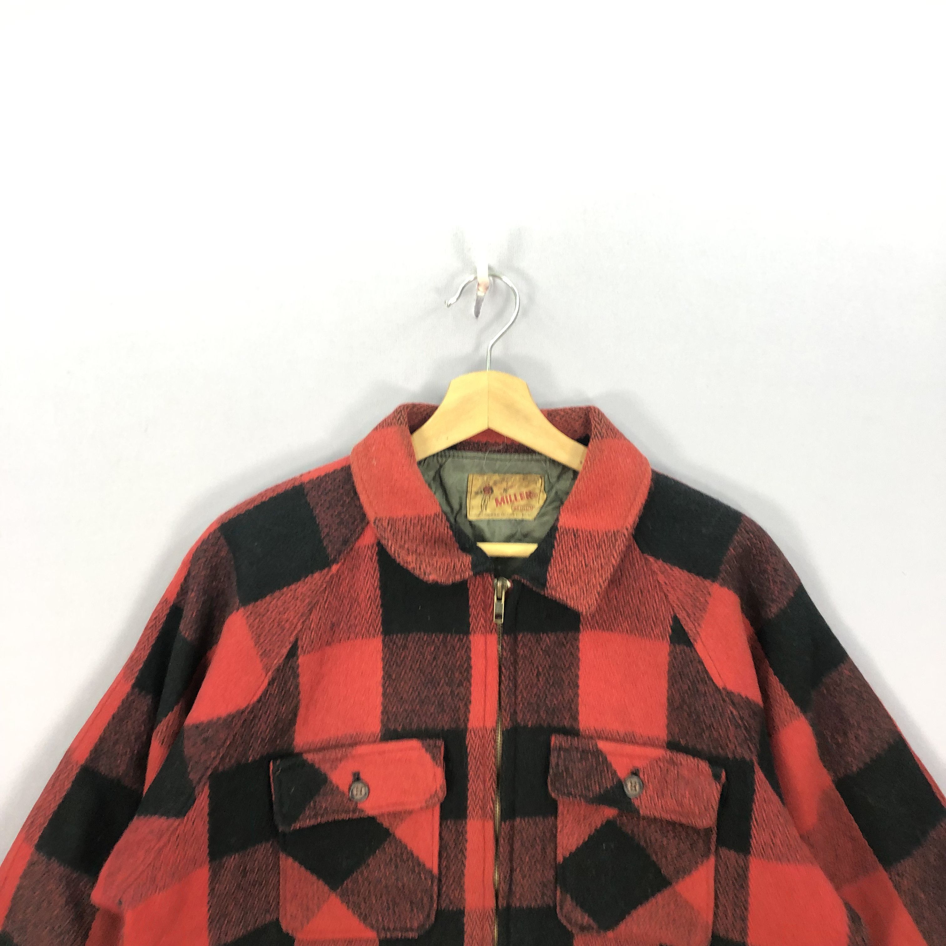 Vintage Vintage 70s Miller Checkered Wool Zipper Tartan Plaid Jacket Size US M / EU 48-50 / 2 - 3 Thumbnail