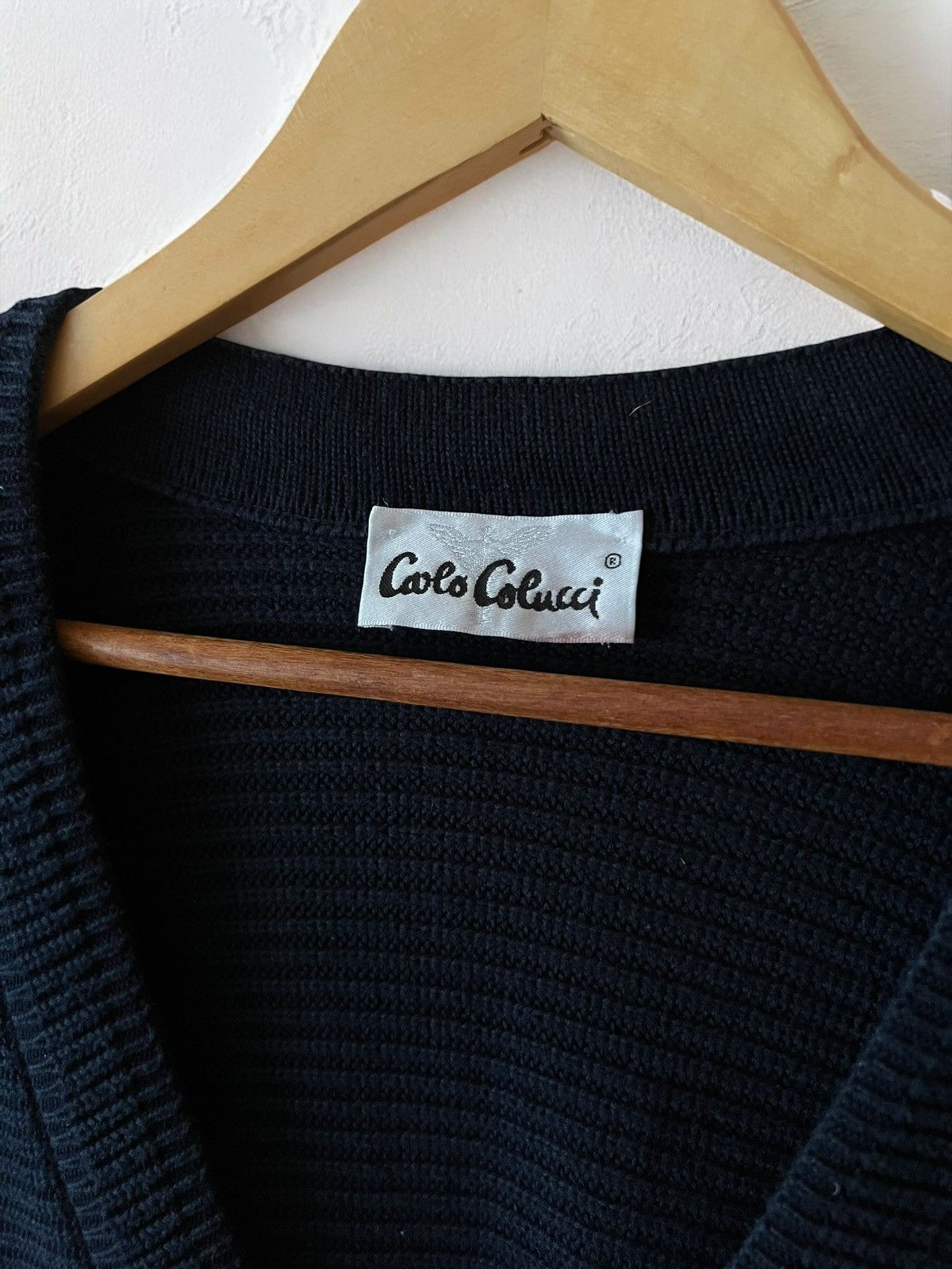 CARLO COLUCCI HEAVY KNIT CARDIGAN SWEATER AVANT GARDE y2k