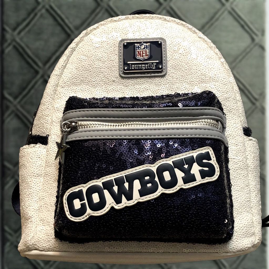 Vintage Loungefly NFL Dallas Cowboys Sequin Mini Backpack White Women Size ONE SIZE - 1 Thumbnail