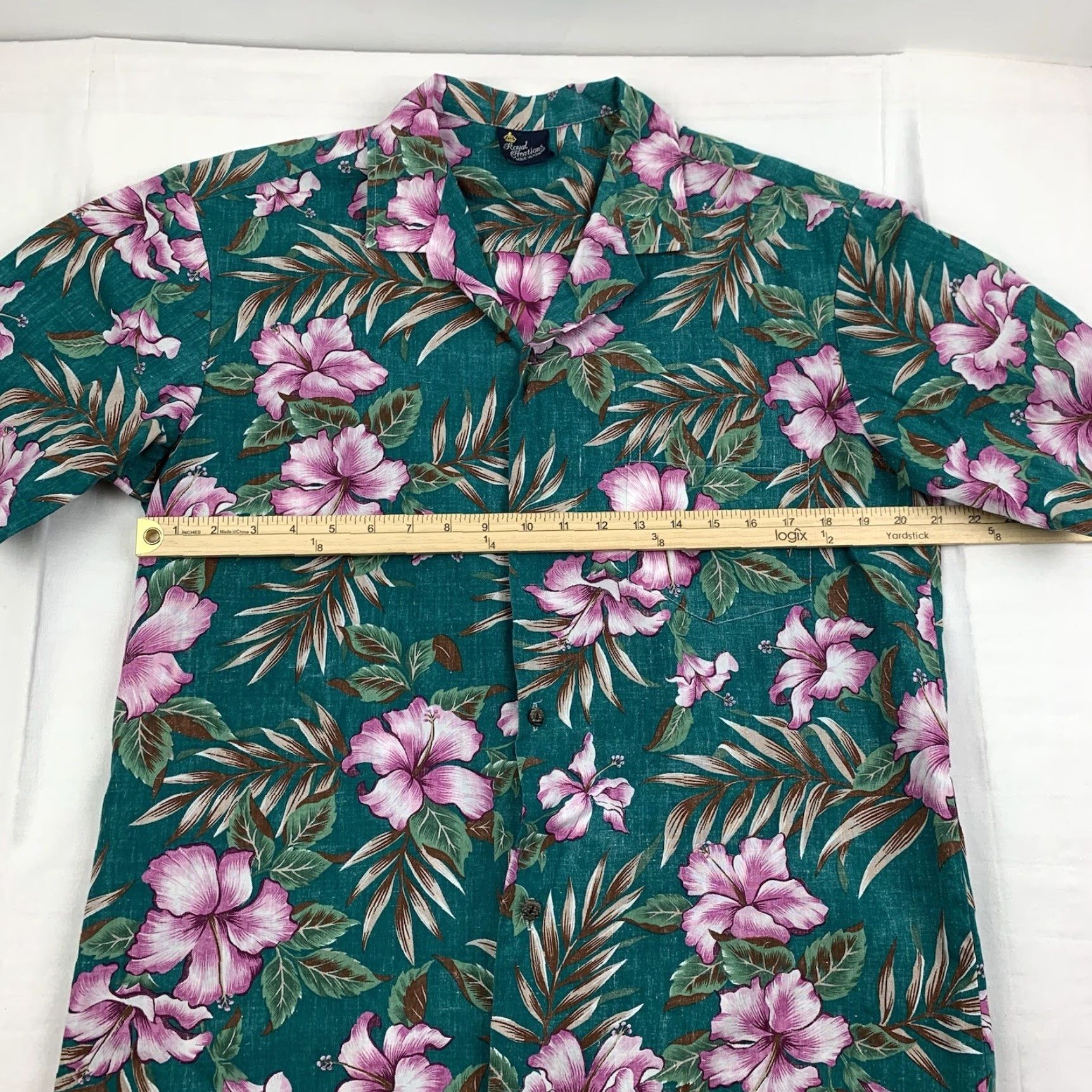 Vintage VINTAGE Royal Creations Hawaiian Shirt Adult Large Green Floral Tropical Beach Size US L / EU 52-54 / 3 - 4 Thumbnail