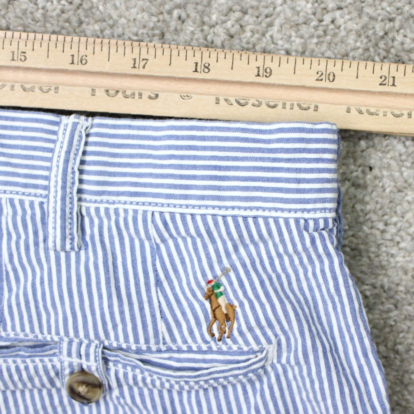 Polo Ralph Lauren POLO Ralph Lauren Shorts Mens 40 Blue Stretch Straight Fit Chino Flesh Pony Size US L / EU 52-54 / 3 - 7 Thumbnail